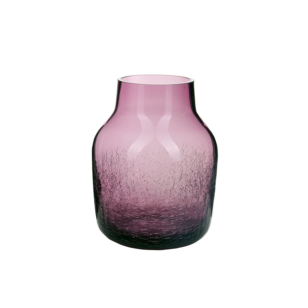 Simple Hand - Blown Cracked - Ice Glass Vase