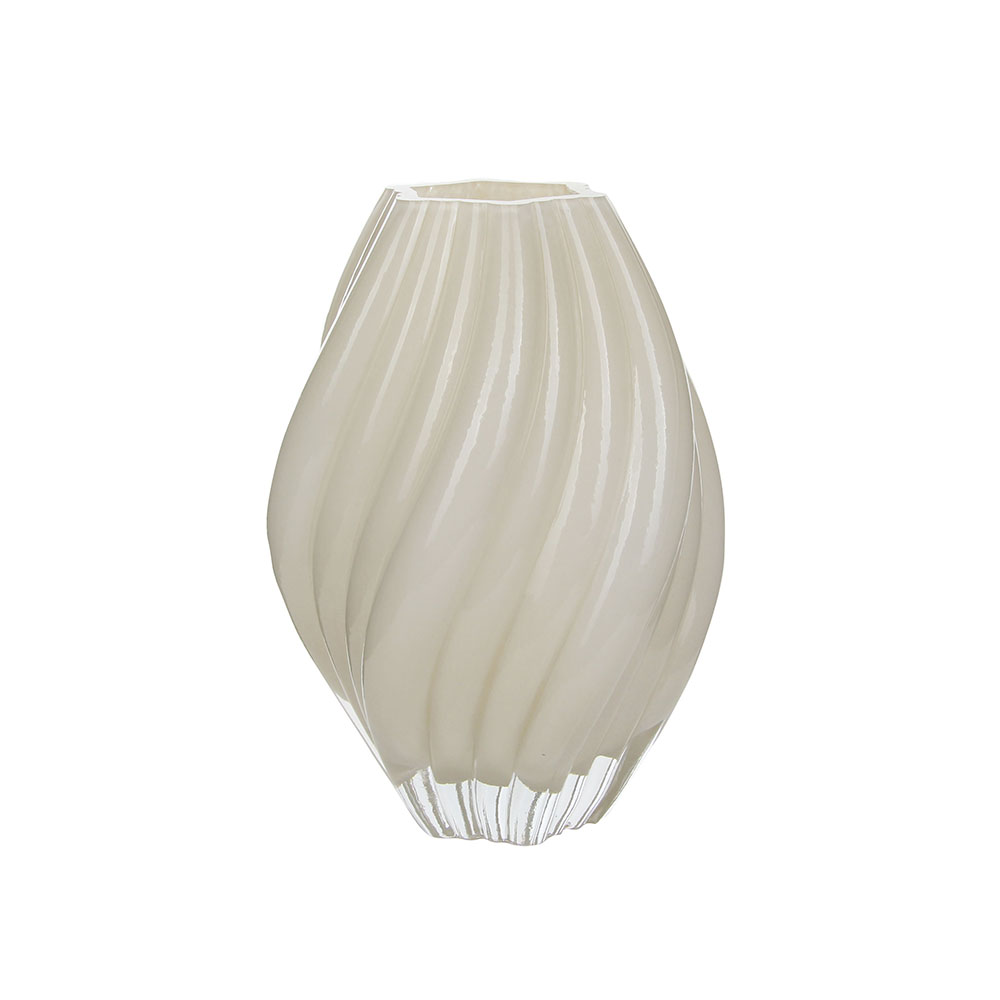 Elegant Cream Swirled Glass Vase
