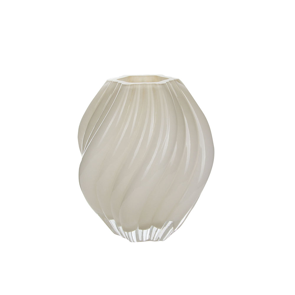 Elegant Ivory Swirled Glass Vase