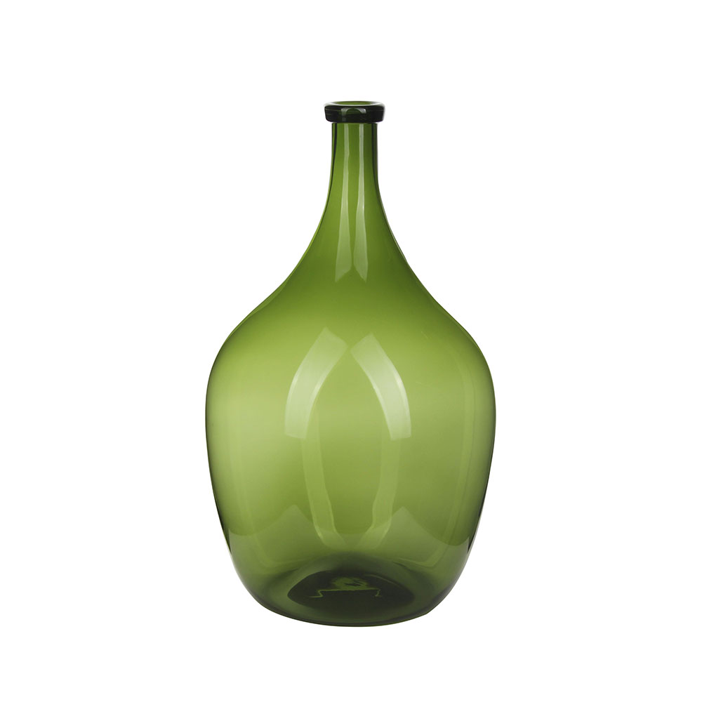 Sleek Green Glass Vase