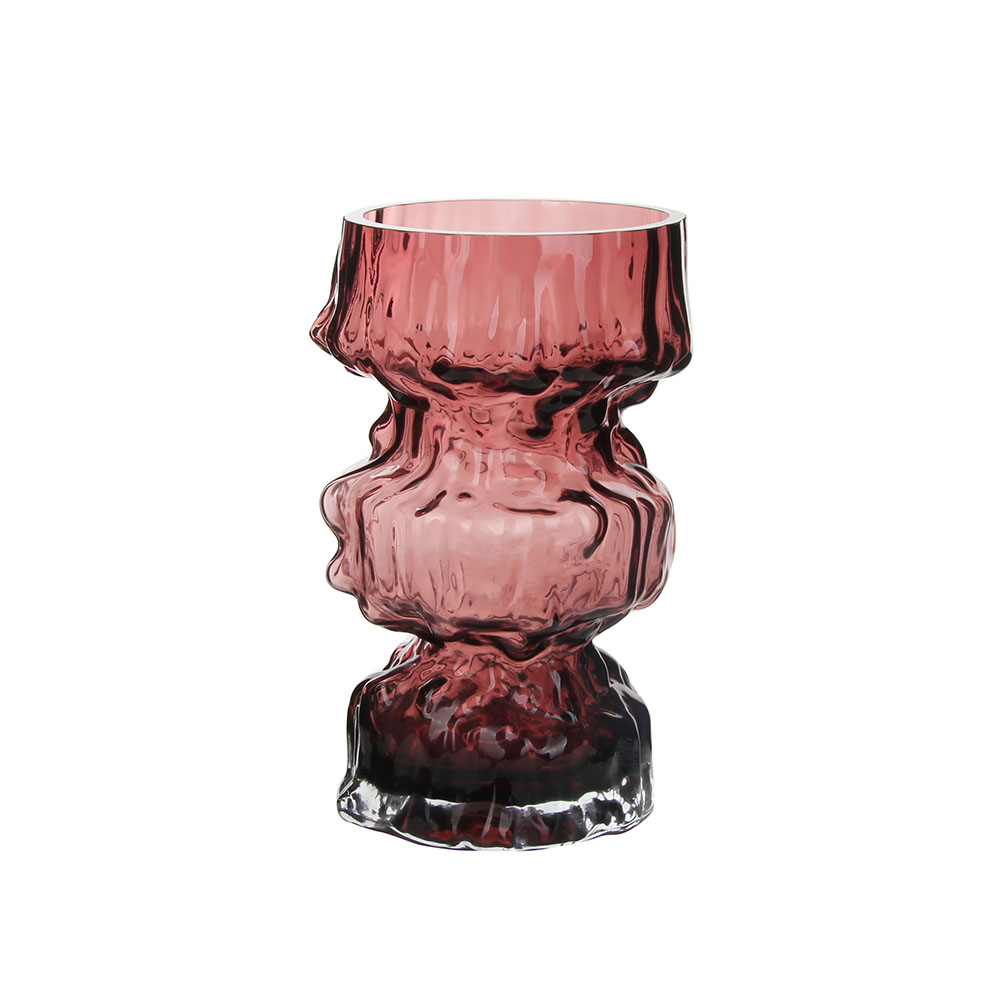 Stylish Rose - Hued Textured Glass Vase