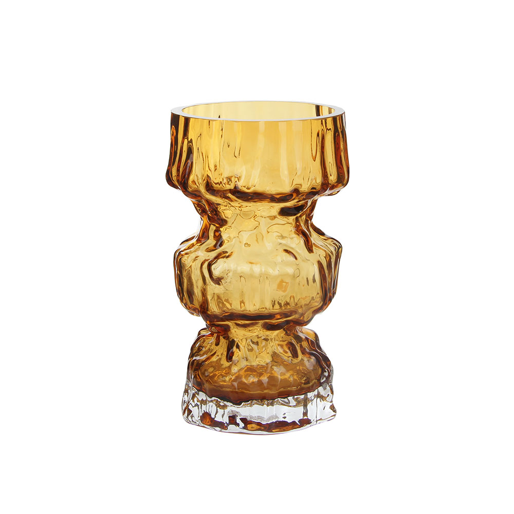 Gorgeous Amber Textured Glass Vase