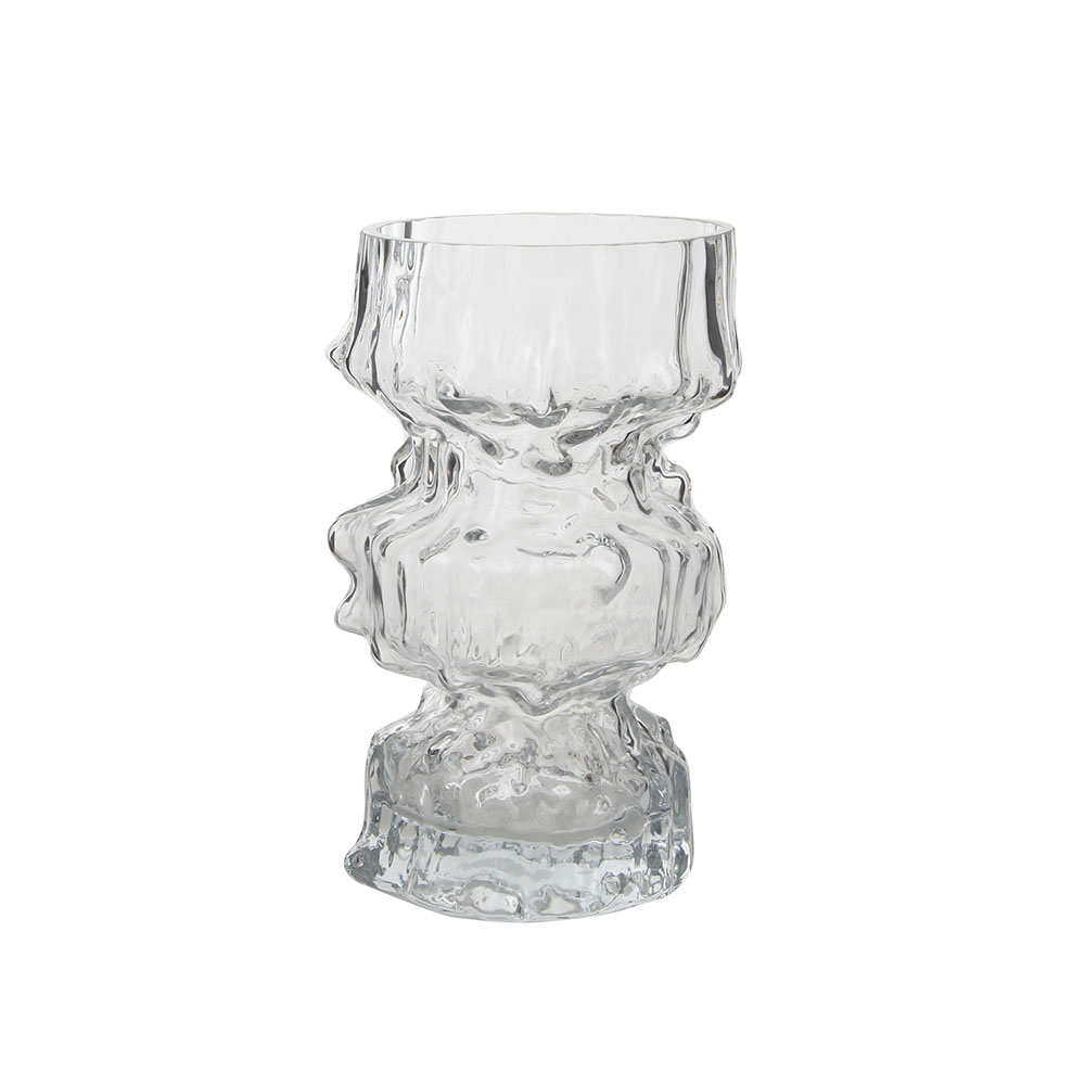 Elegant Clear Textured Glass Vase