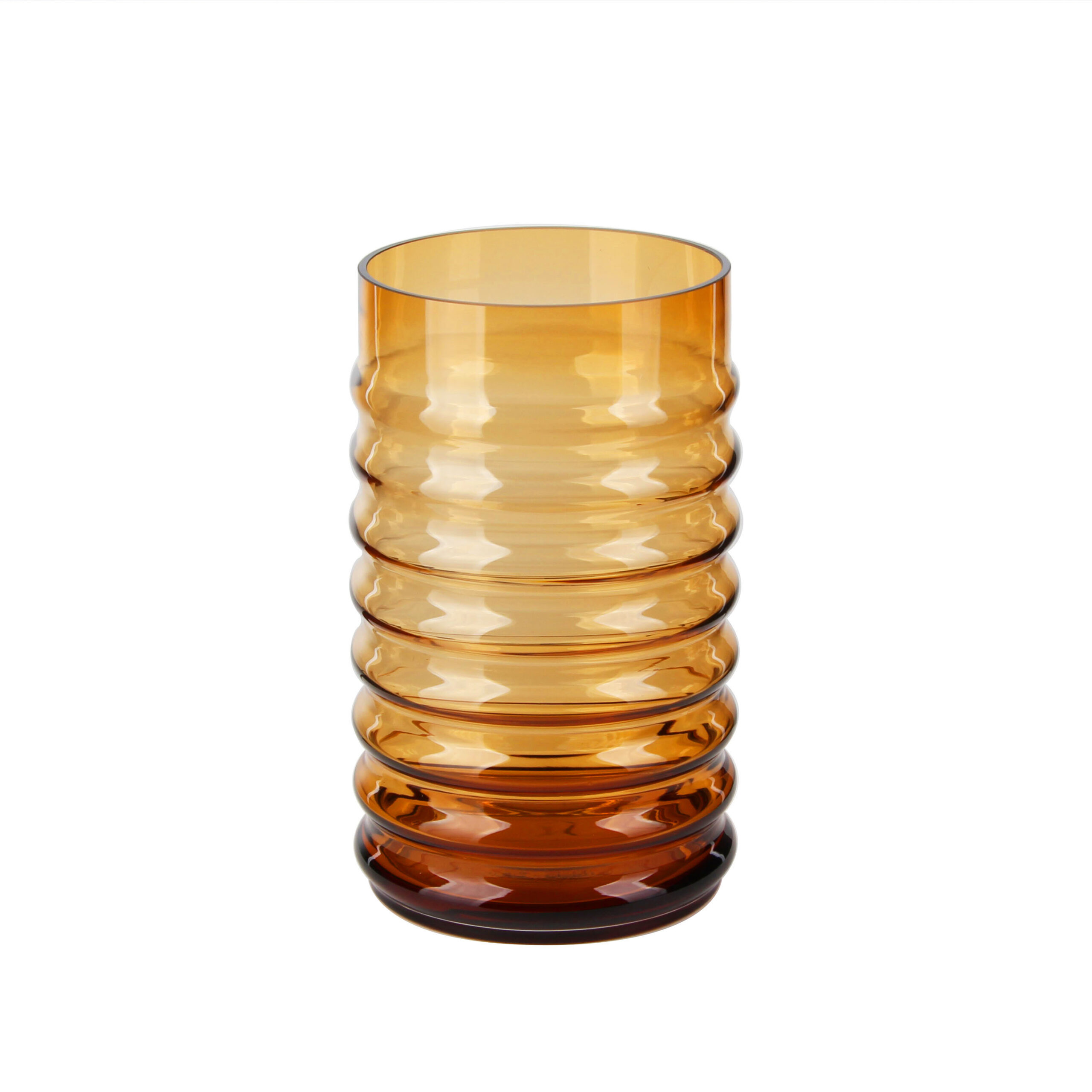 Trendy Amber Ripple - Textured Glass Vase
