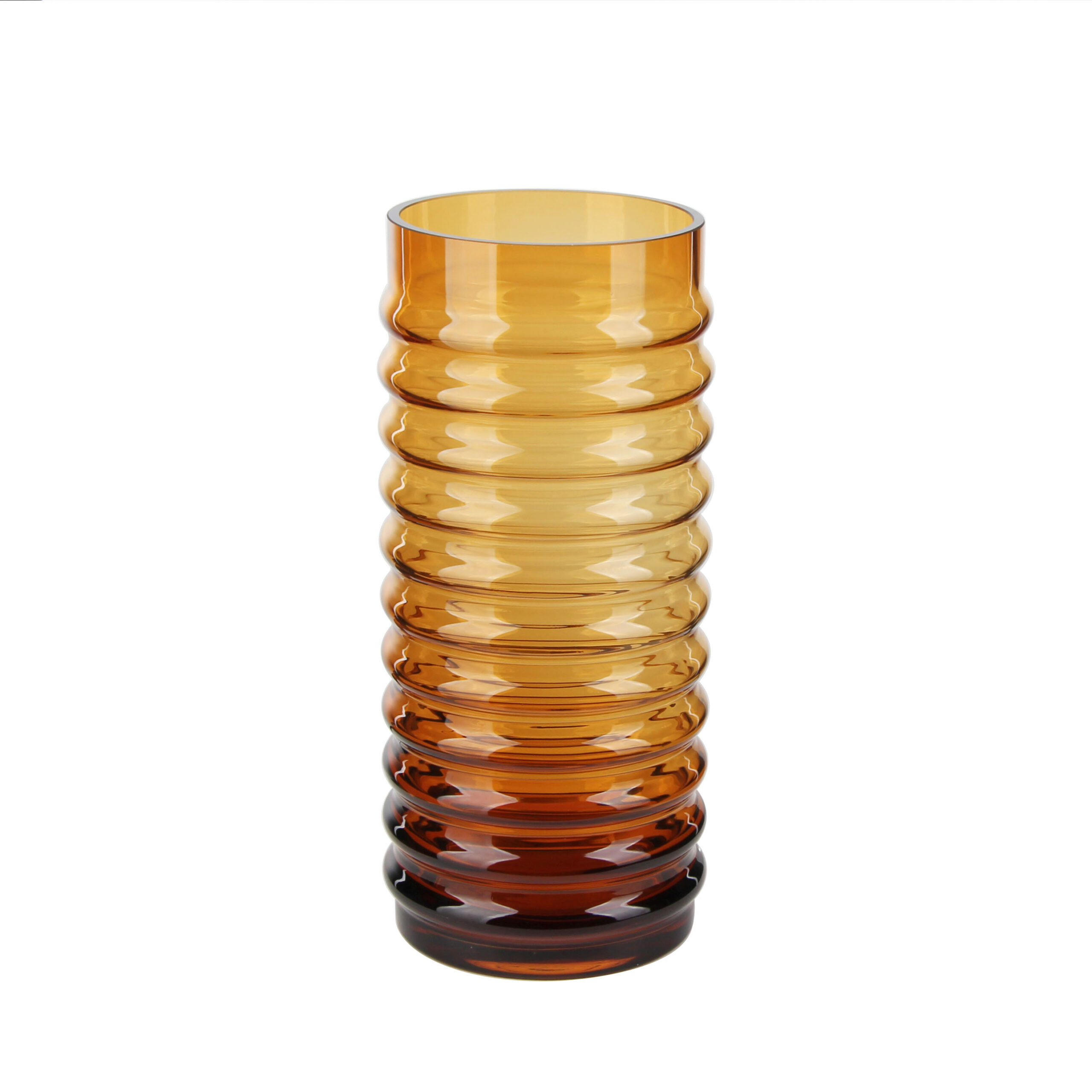 Cozy Amber - Hued Glass Vase for Home Decor