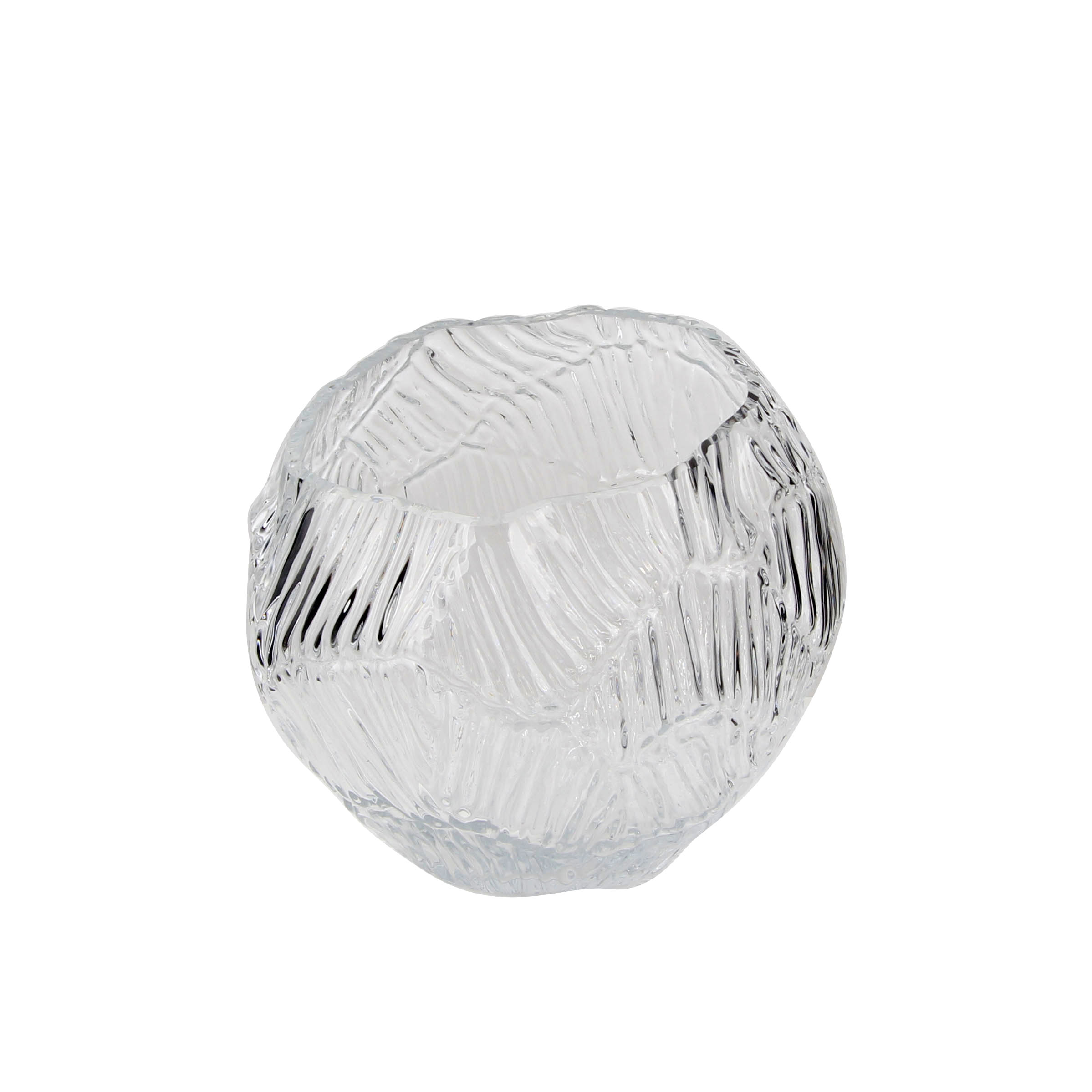 Elegant Clear Textured Glass Vase
