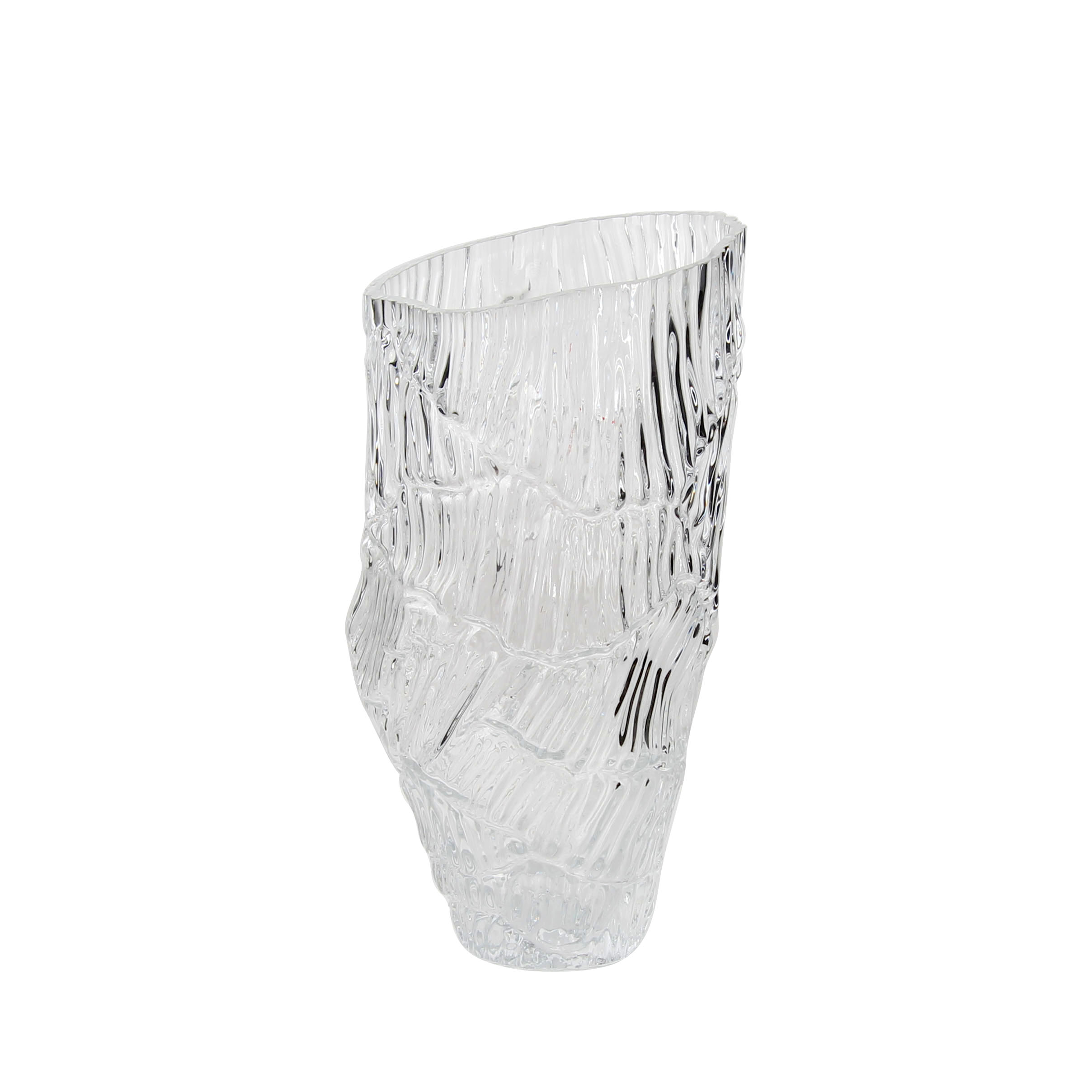Transparent Textured Glass Vase
