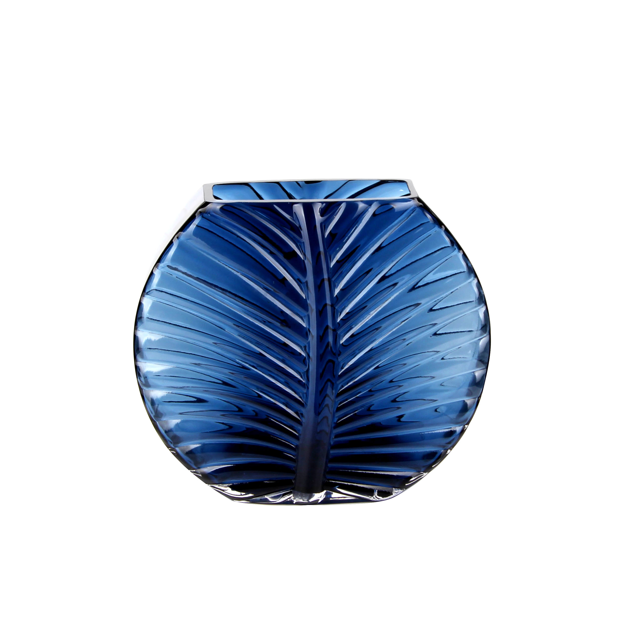 Blue Leaf - Pattern Glass Vase