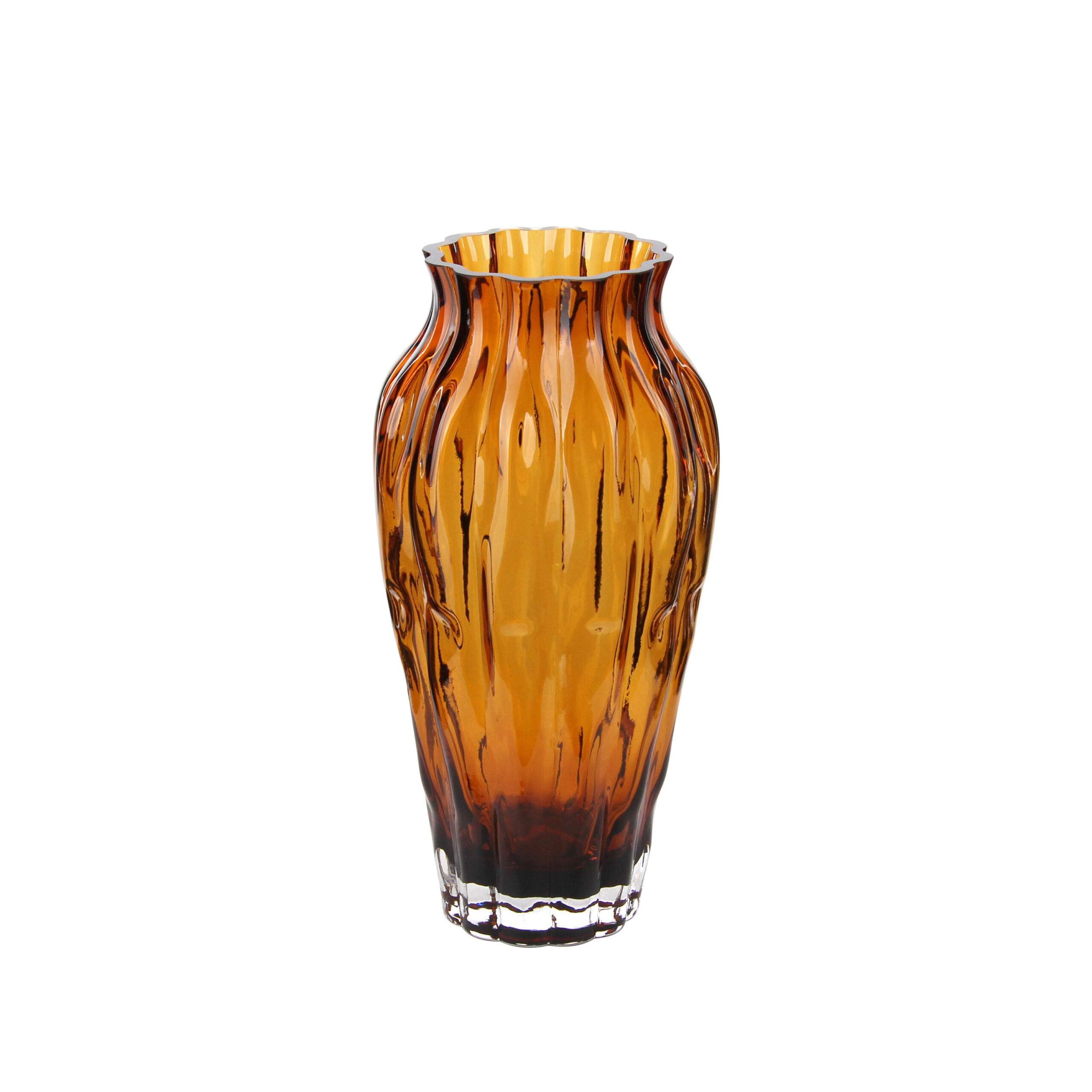Elegant Amber - Toned Glass Flower Vase