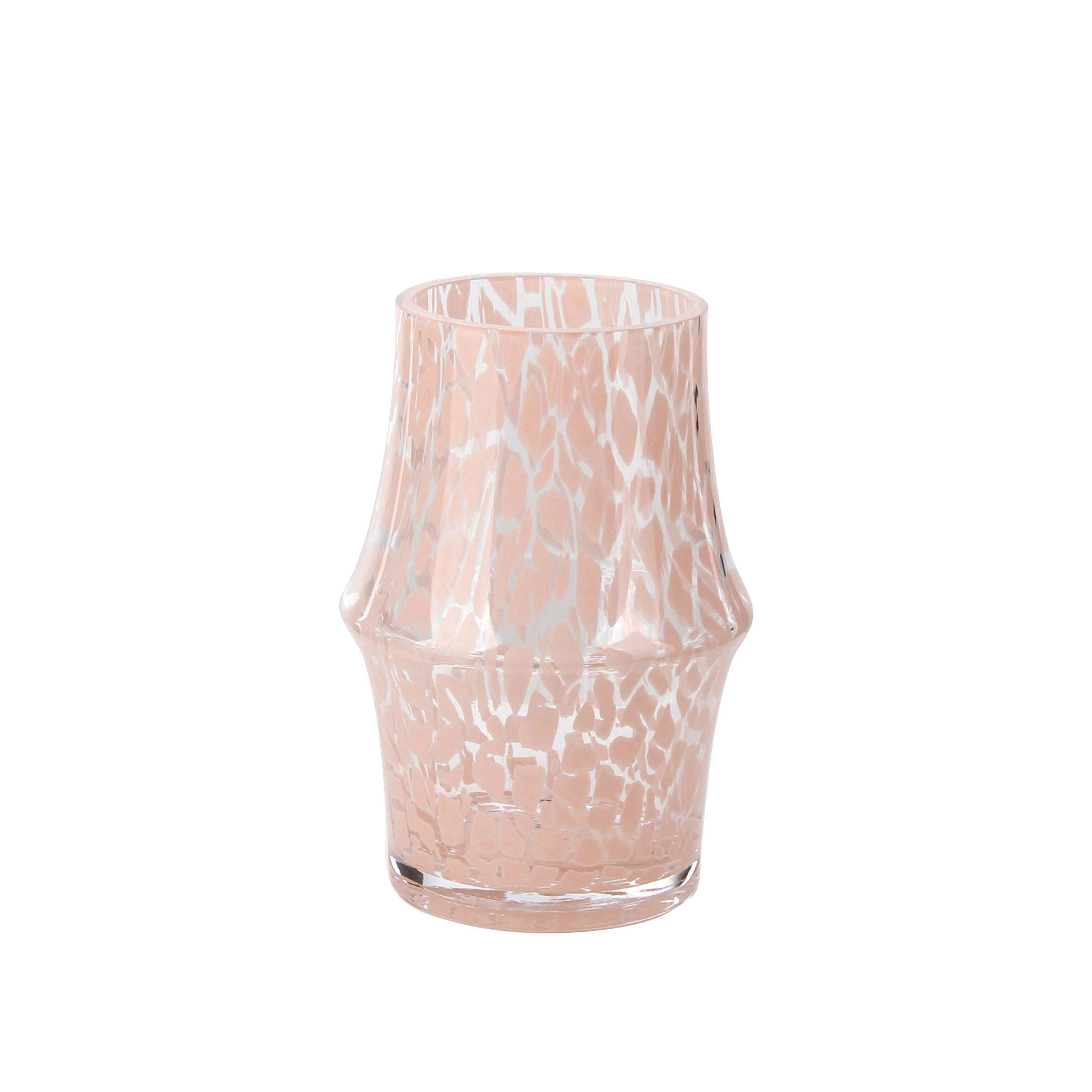 Stylish Medium - sized Blush Crackle Glass Vase
