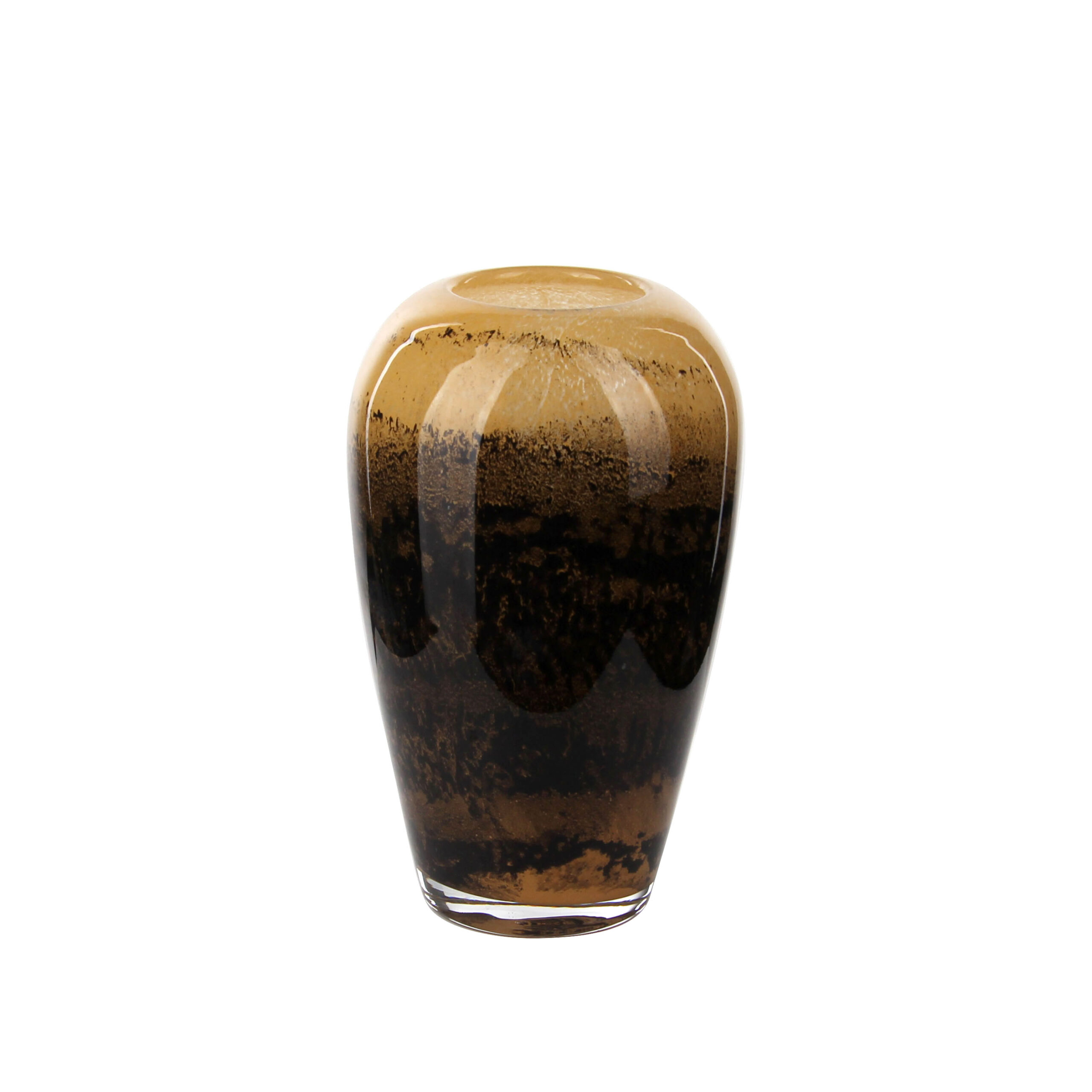 Elegant Ombre Brown - Black Glass Vase