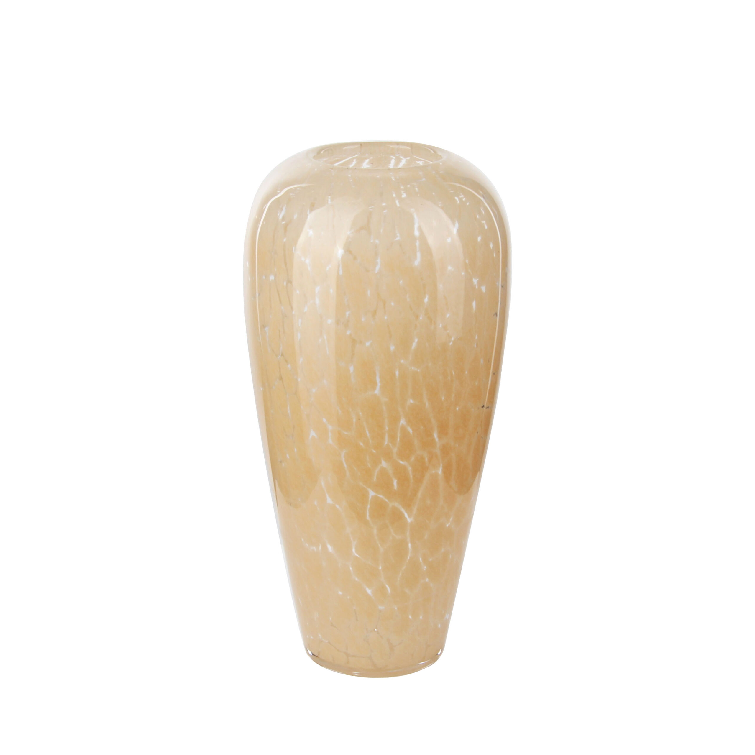 Elegant Tall Beige Crackle Glass Vase