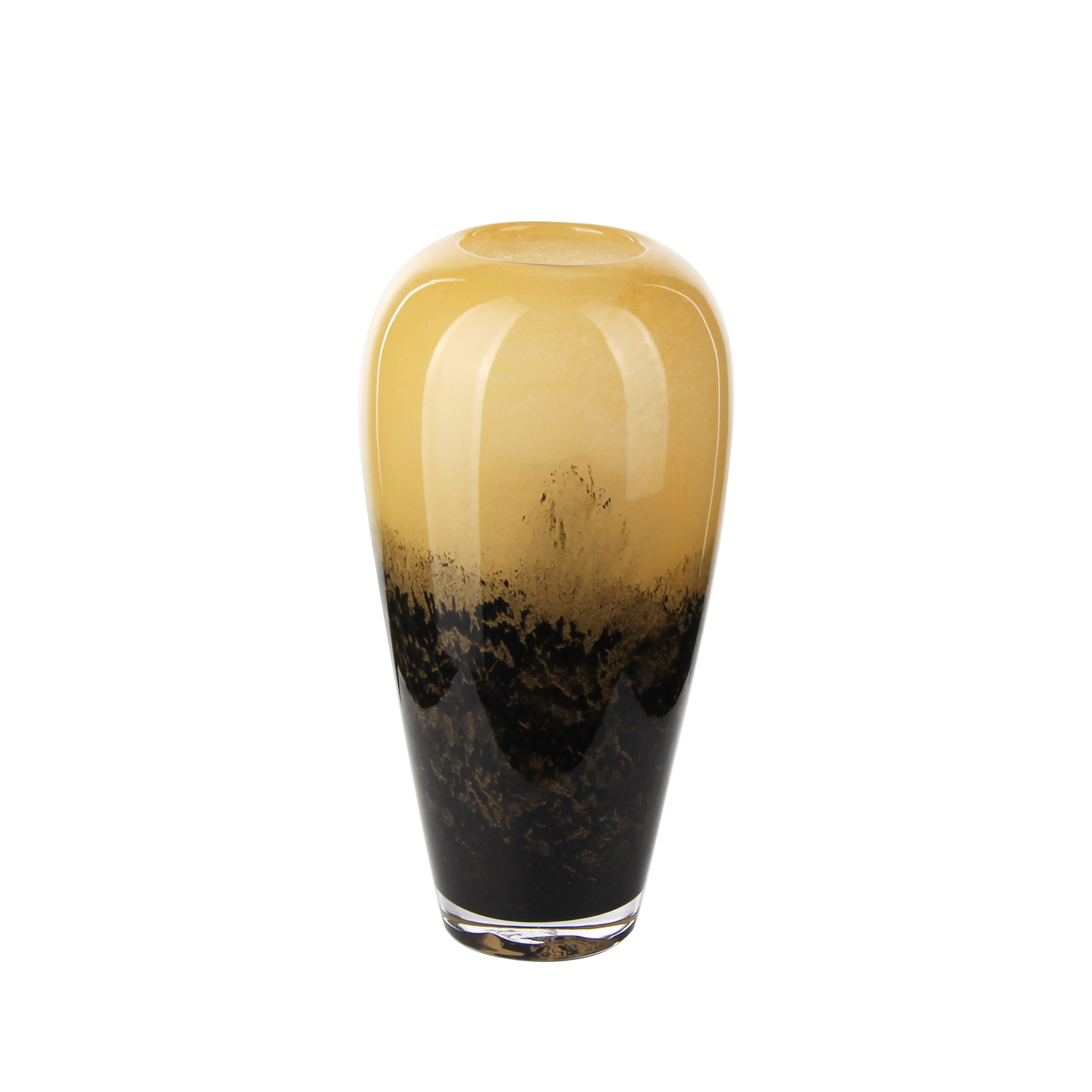 Elegant Tall Ombre Brown - Yellow to Black Glass Vase