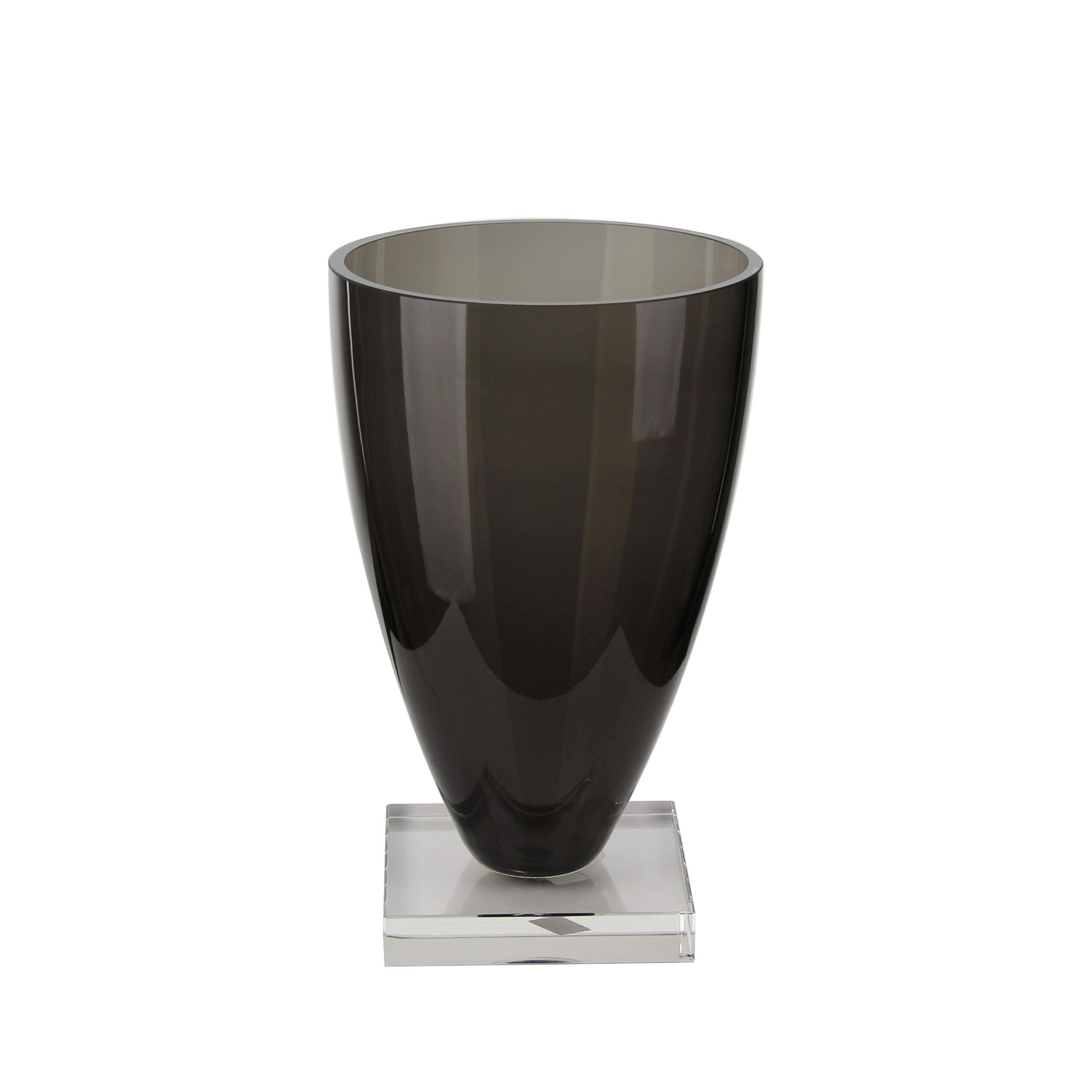Elegant Smoky Gray Tapered Glass Vase (Two Sizes Available)