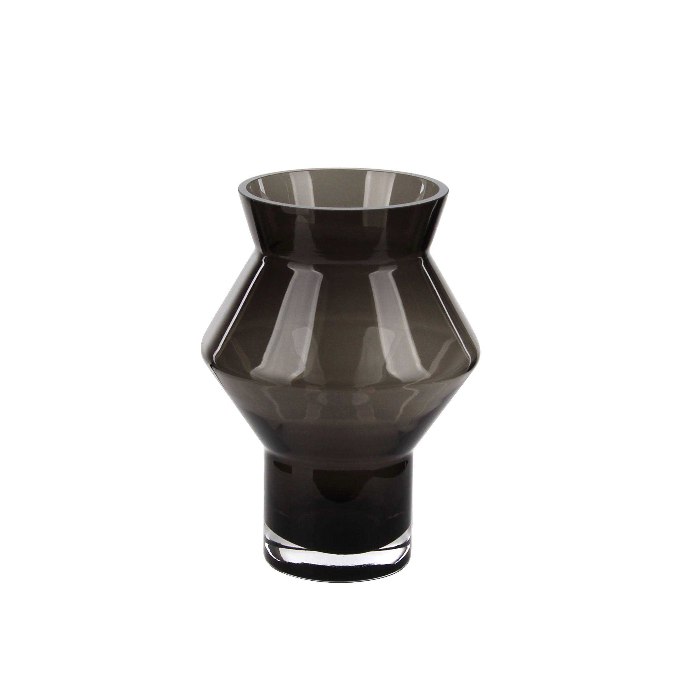 Stylish Hourglass - Shaped Smoky Gray Glass Vase (Two Sizes)