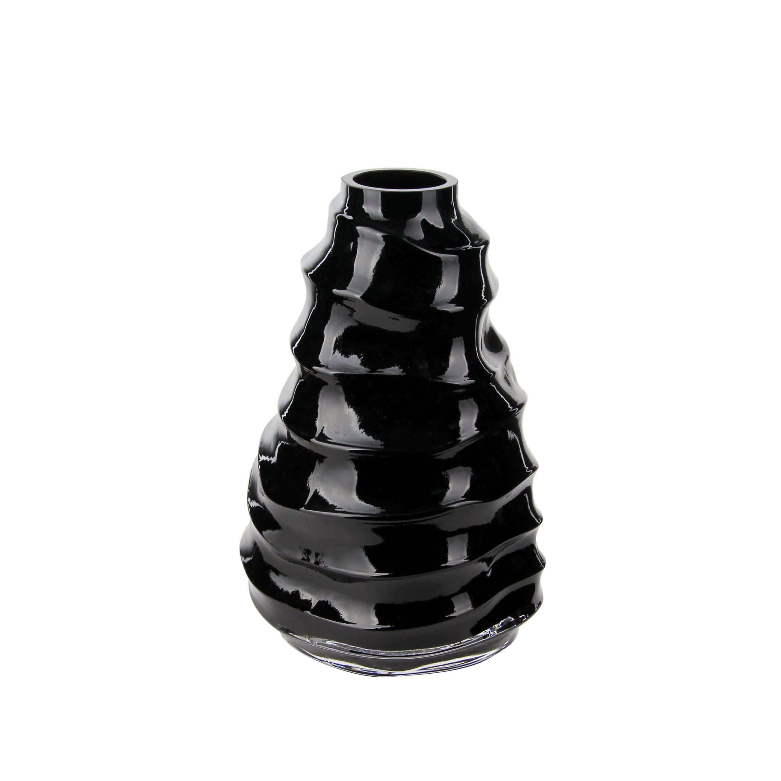 Elegant Black Glass Vase - Timeless Home Decor Statement