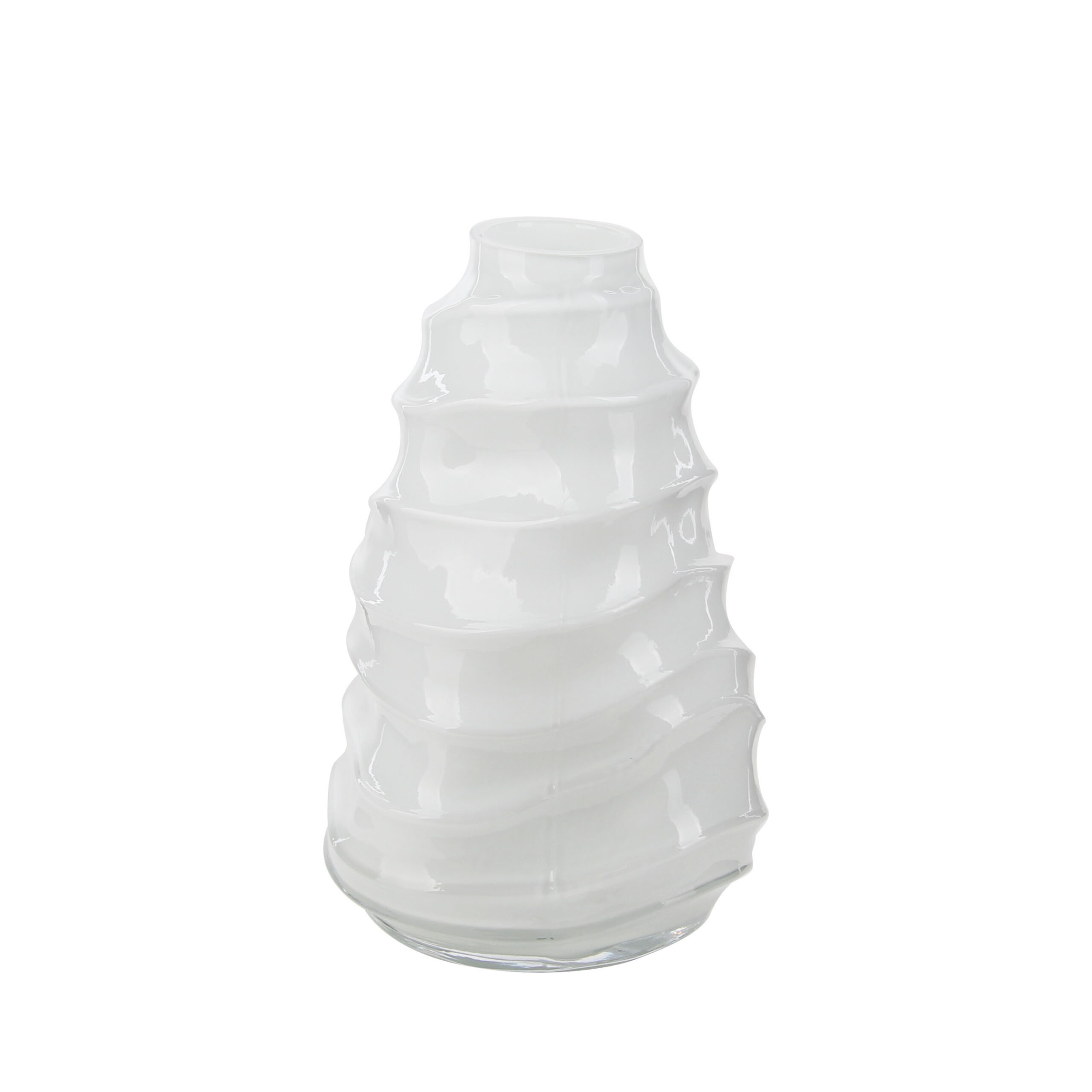 Graceful White Glass Vase - Bring Freshness to Your Home
