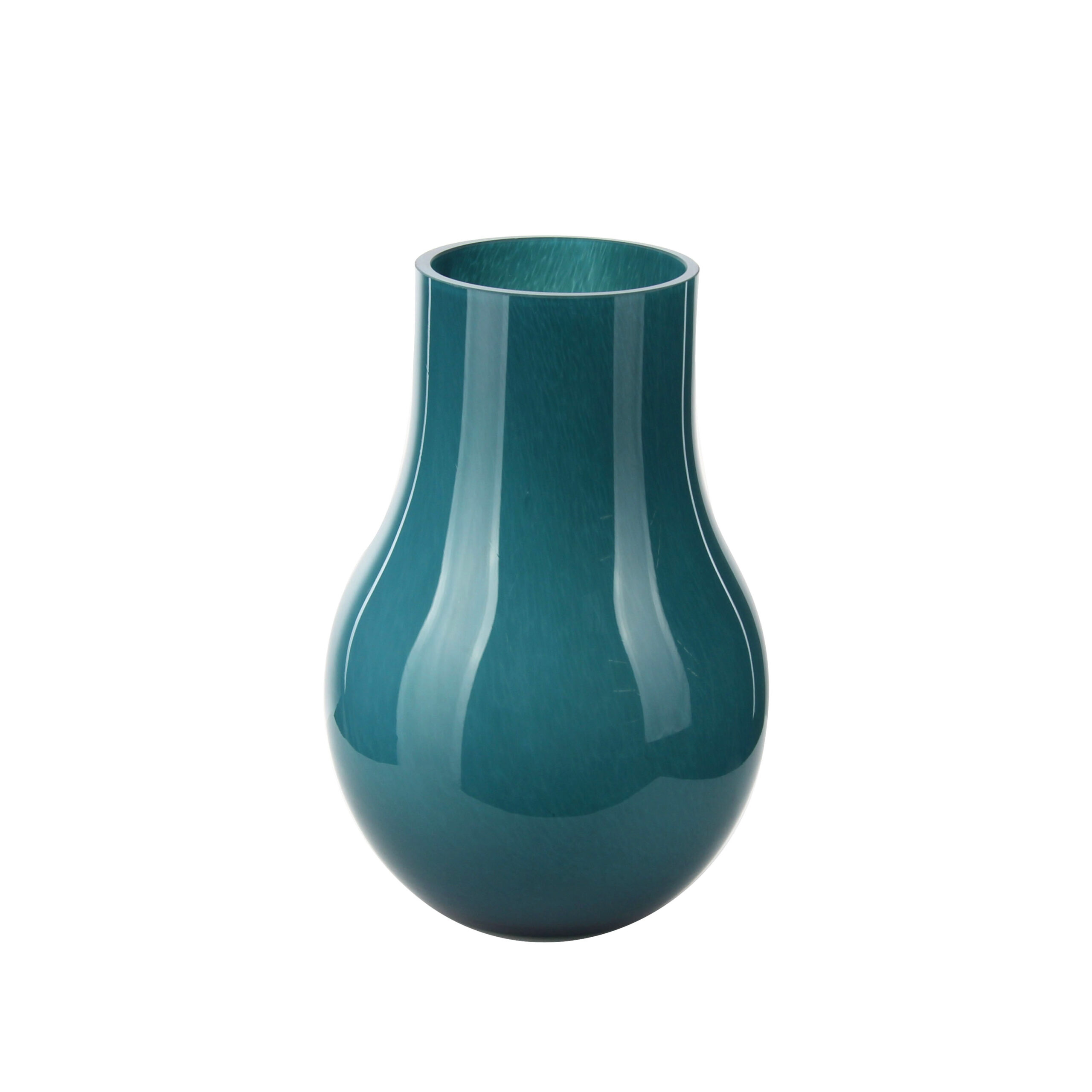 Stylish Teal Glass Vase (Two Sizes Available)