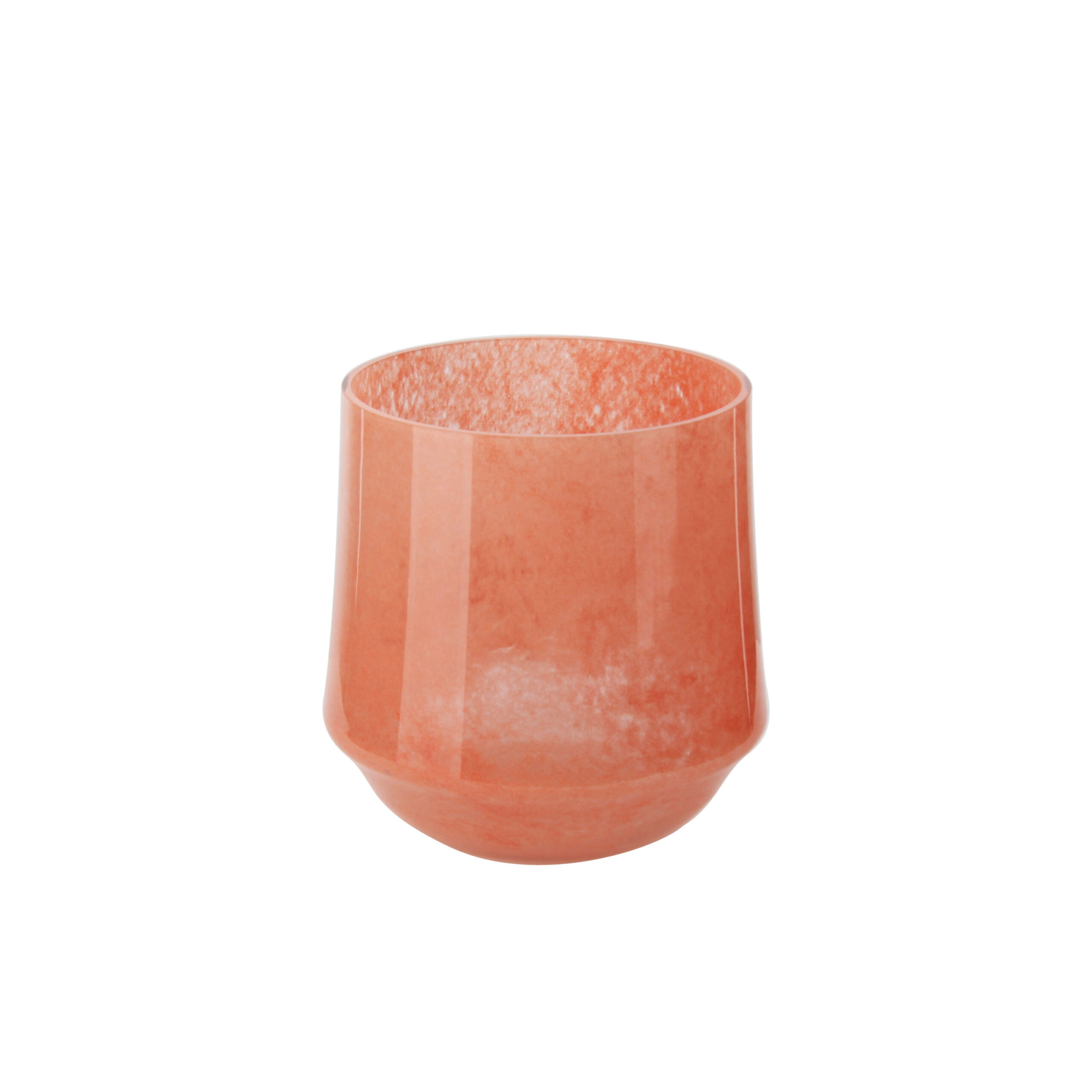 Charming Coral - Hued Glass Vase for Home Decor