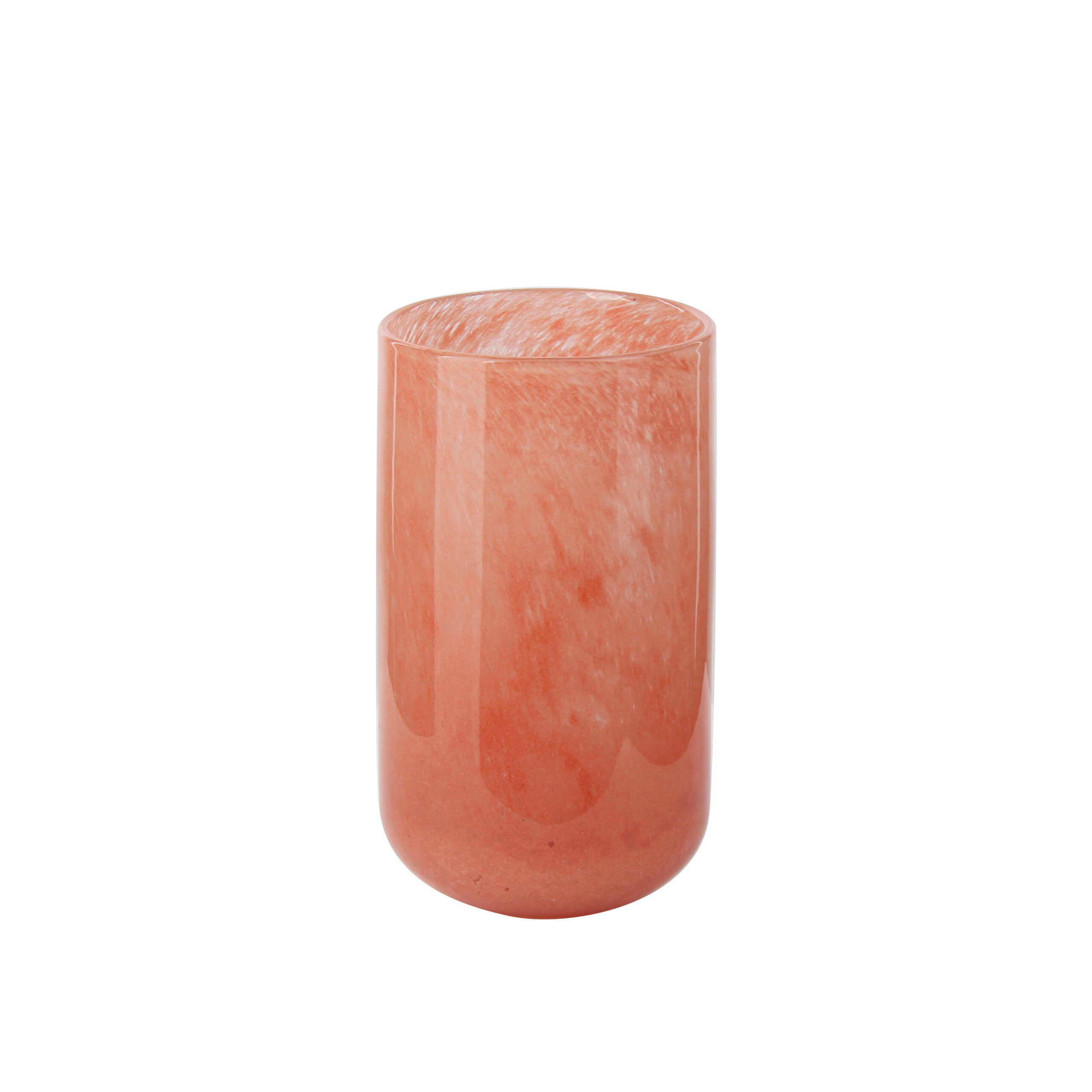 Elegant Coral - Textured Tall Glass Vase for Home