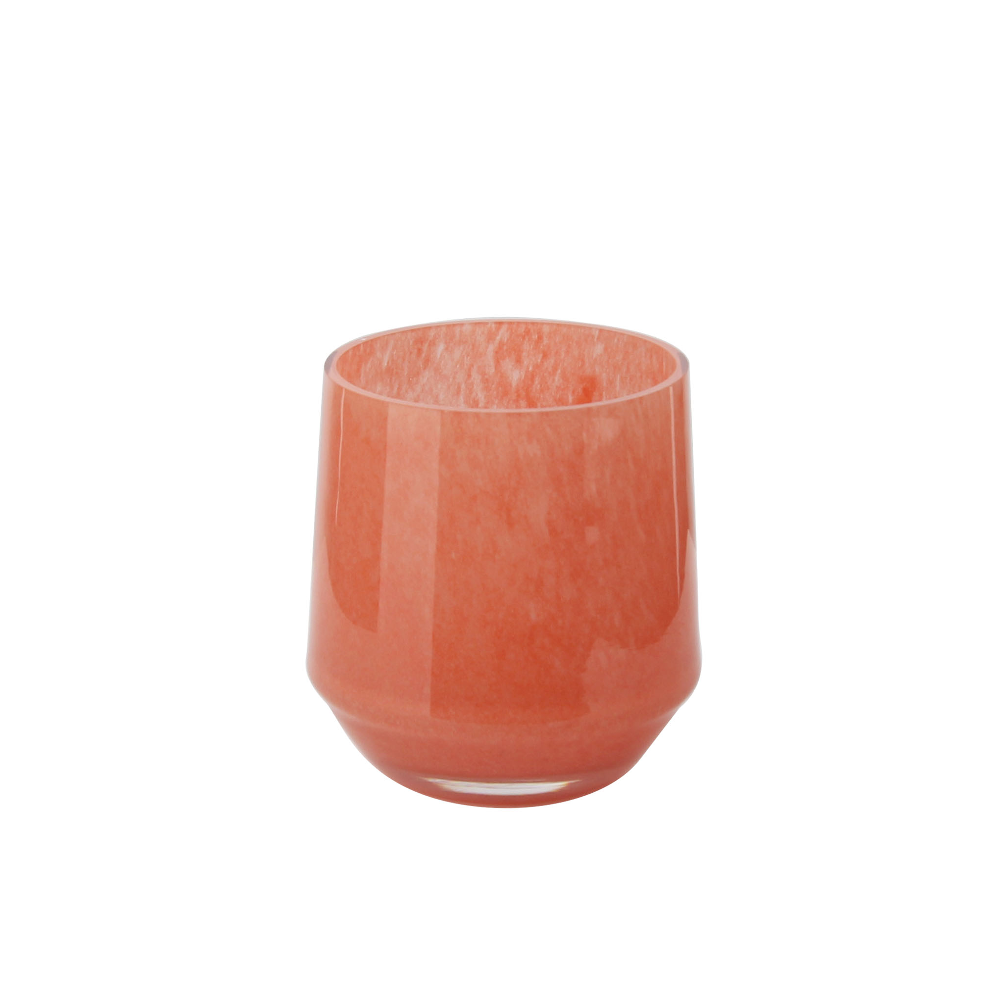 Charming Coral - Hued Glass Vase for Home Decor