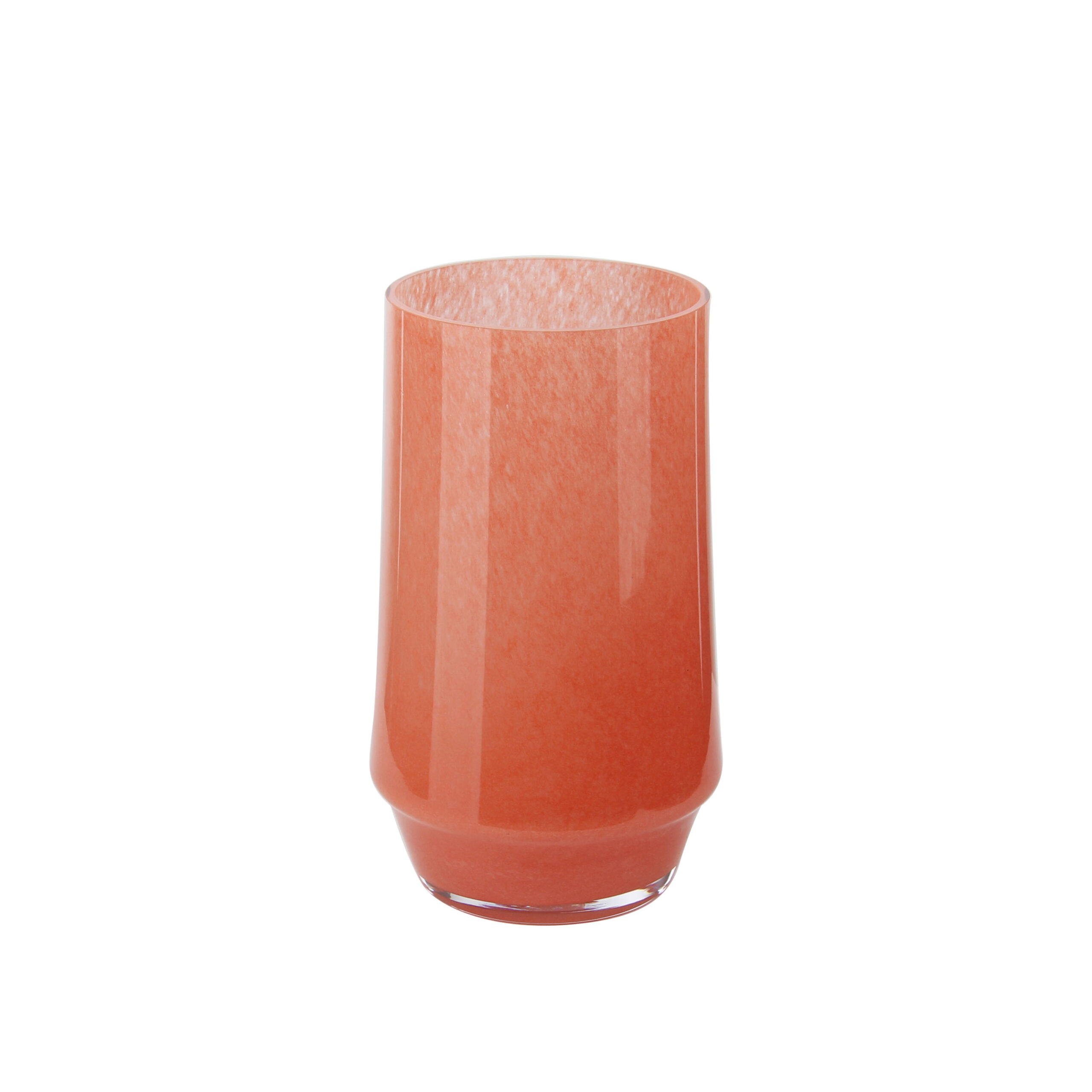 Stylish Coral - Hued Tapered Glass Vase for Home Decor