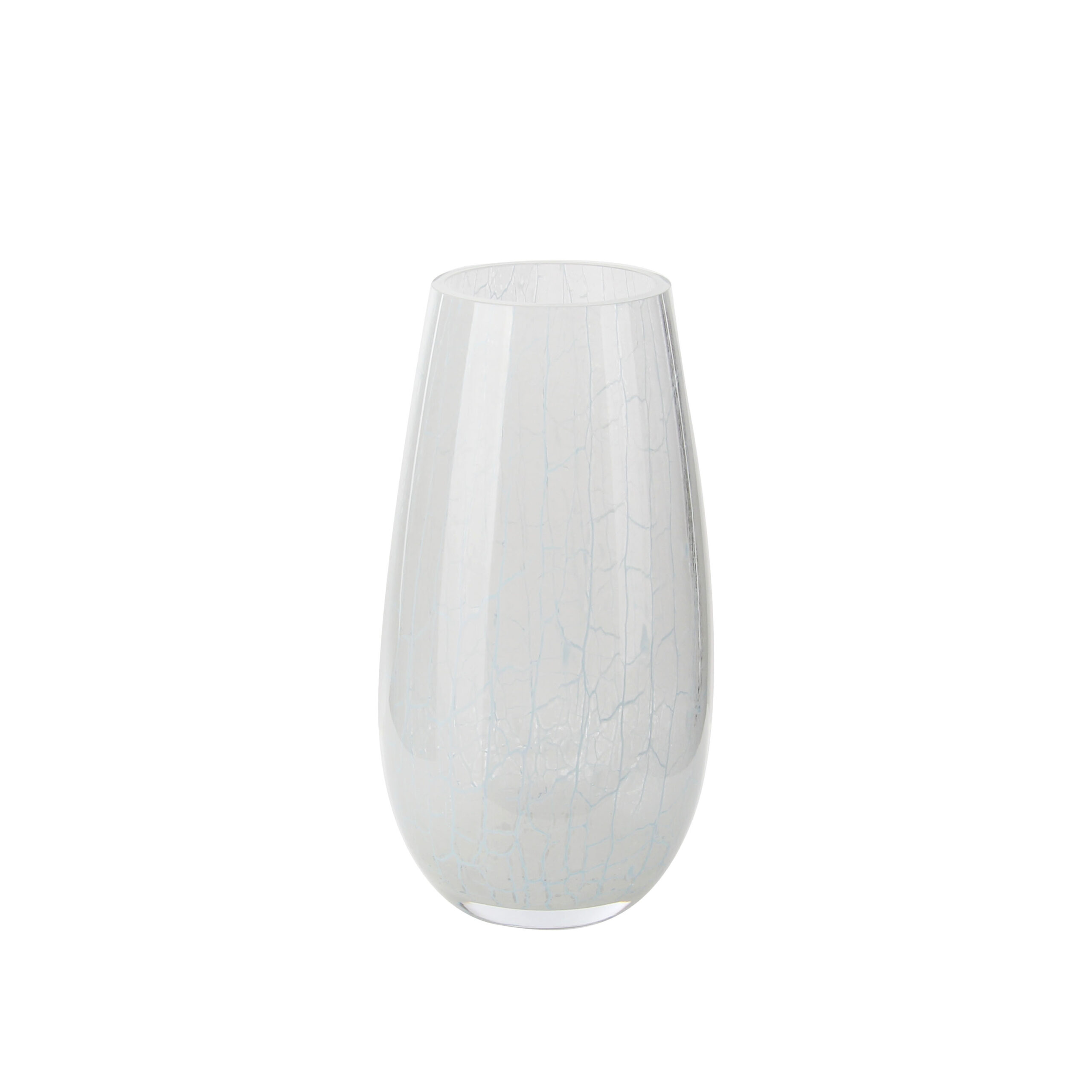 Elegant White Glass Vase - A Timeless Home Decor Piece