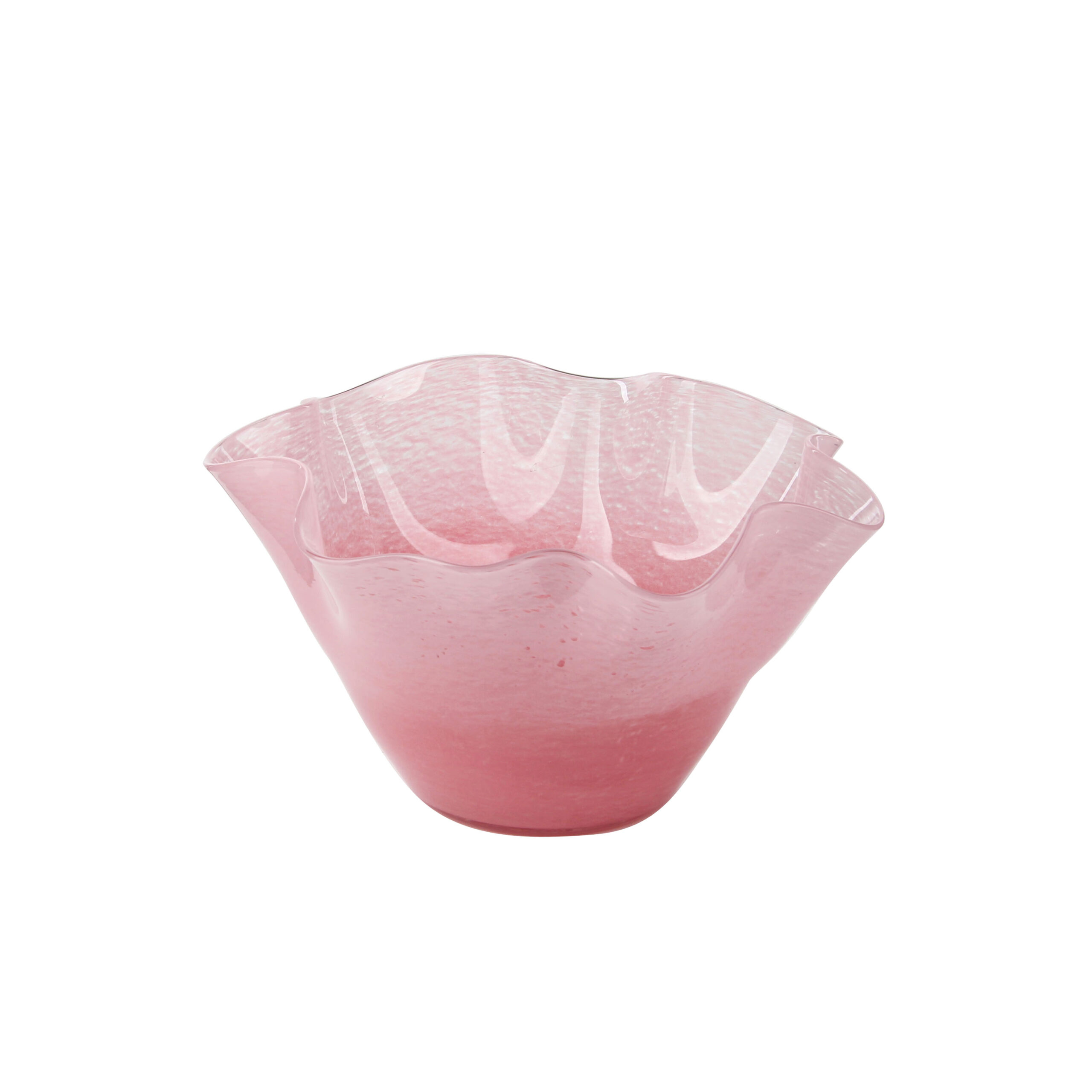 Charming Pink Ruffled Glass Vase - Perfect for Home Decor