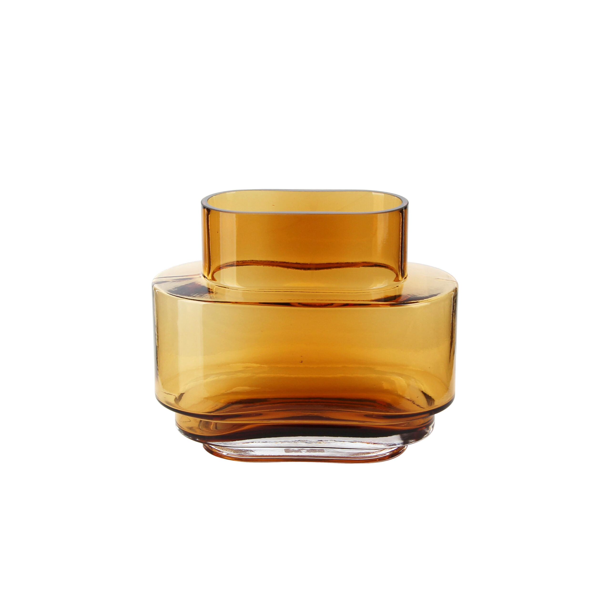 Stylish Amber Glass Vase for Home Decor