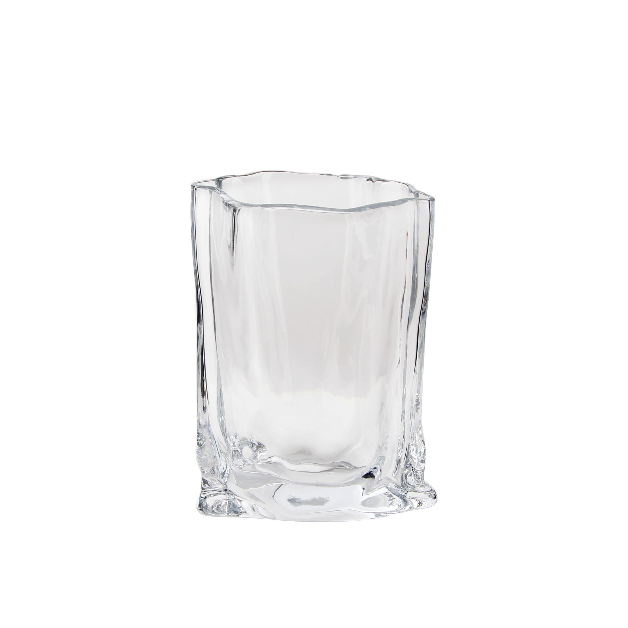 Unique Textured Clear Glass Vase for Home Decor