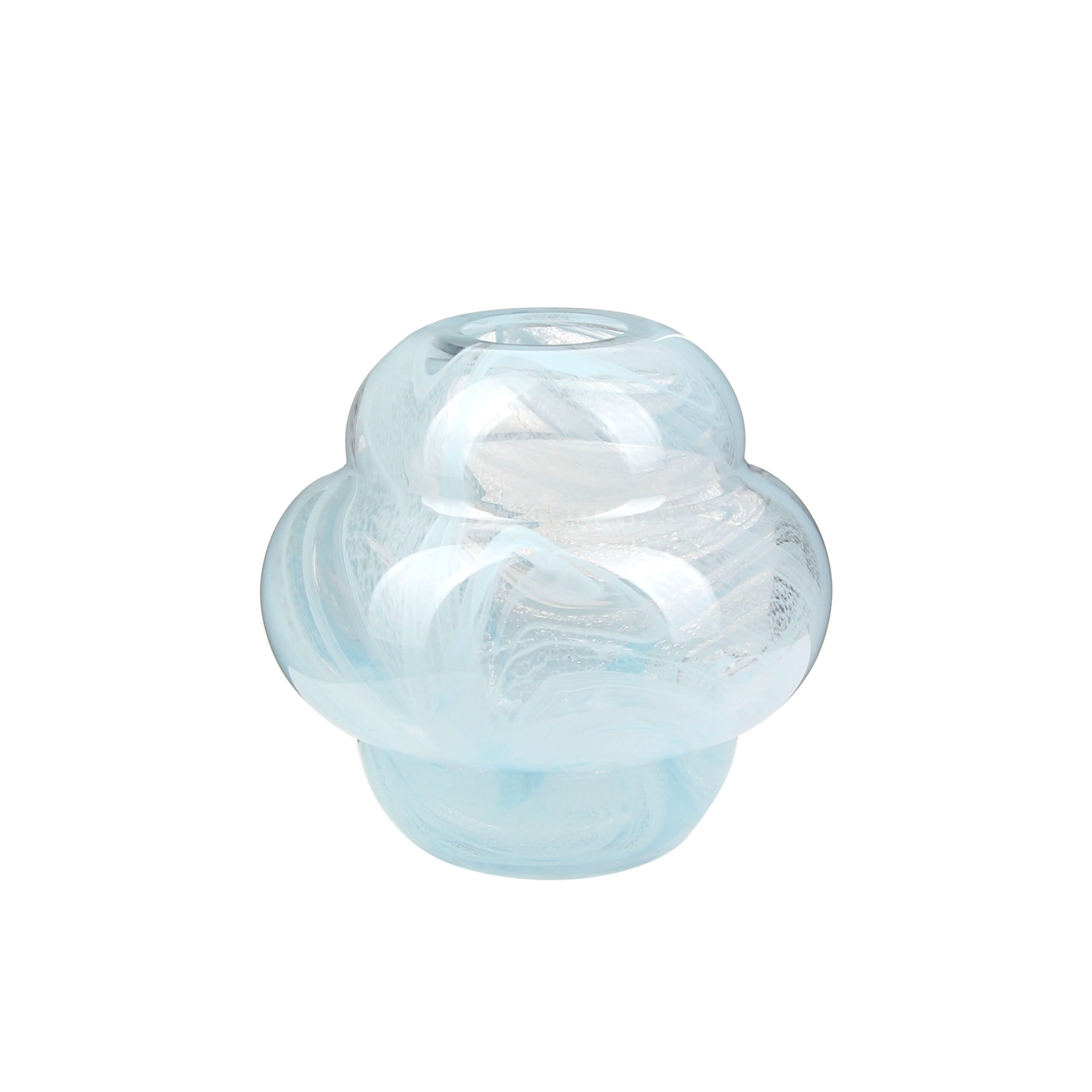 Elegant Cloud - Inspired Light Blue Glass Vase