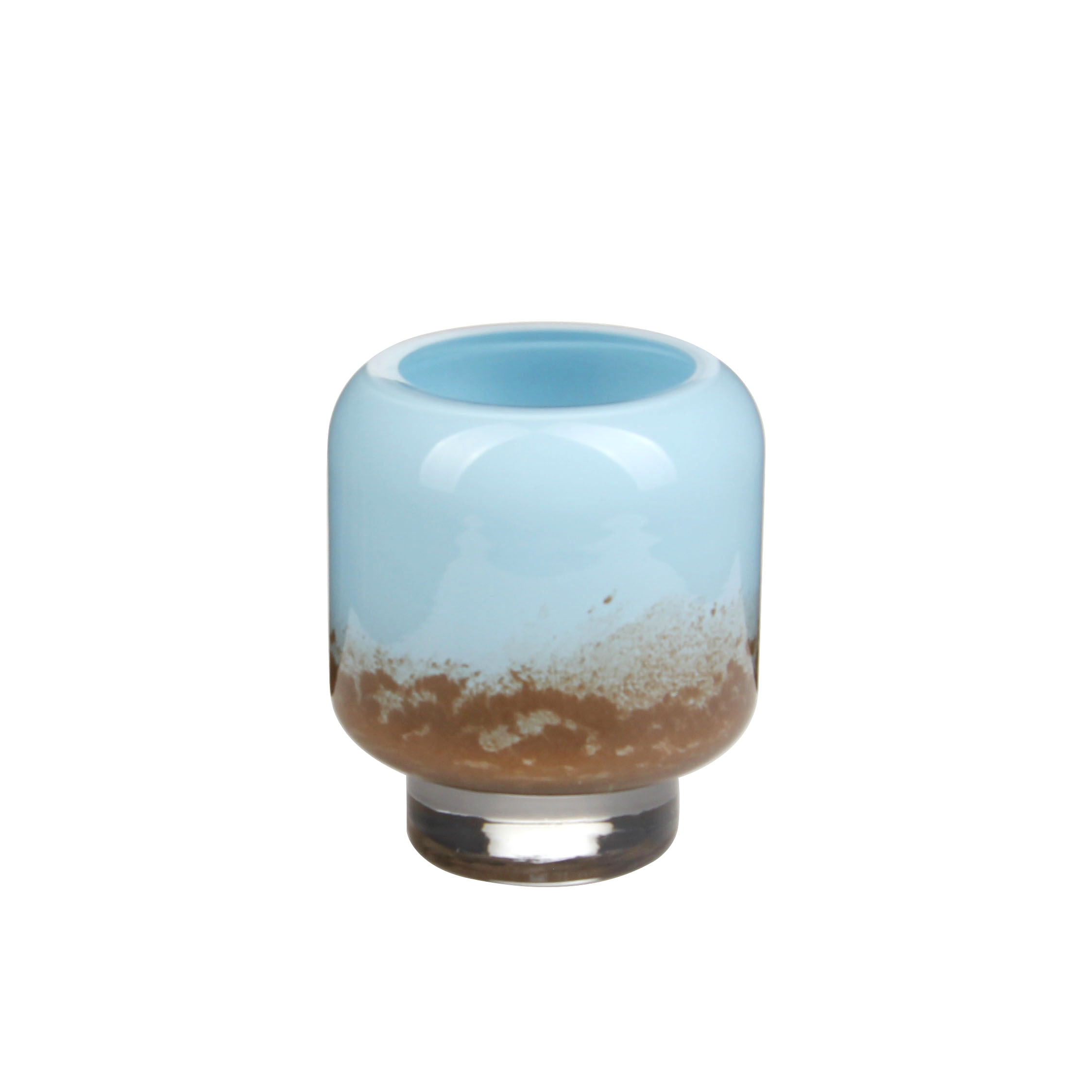 Ocean - Inspired Blue Gradient Glass Candle Cup