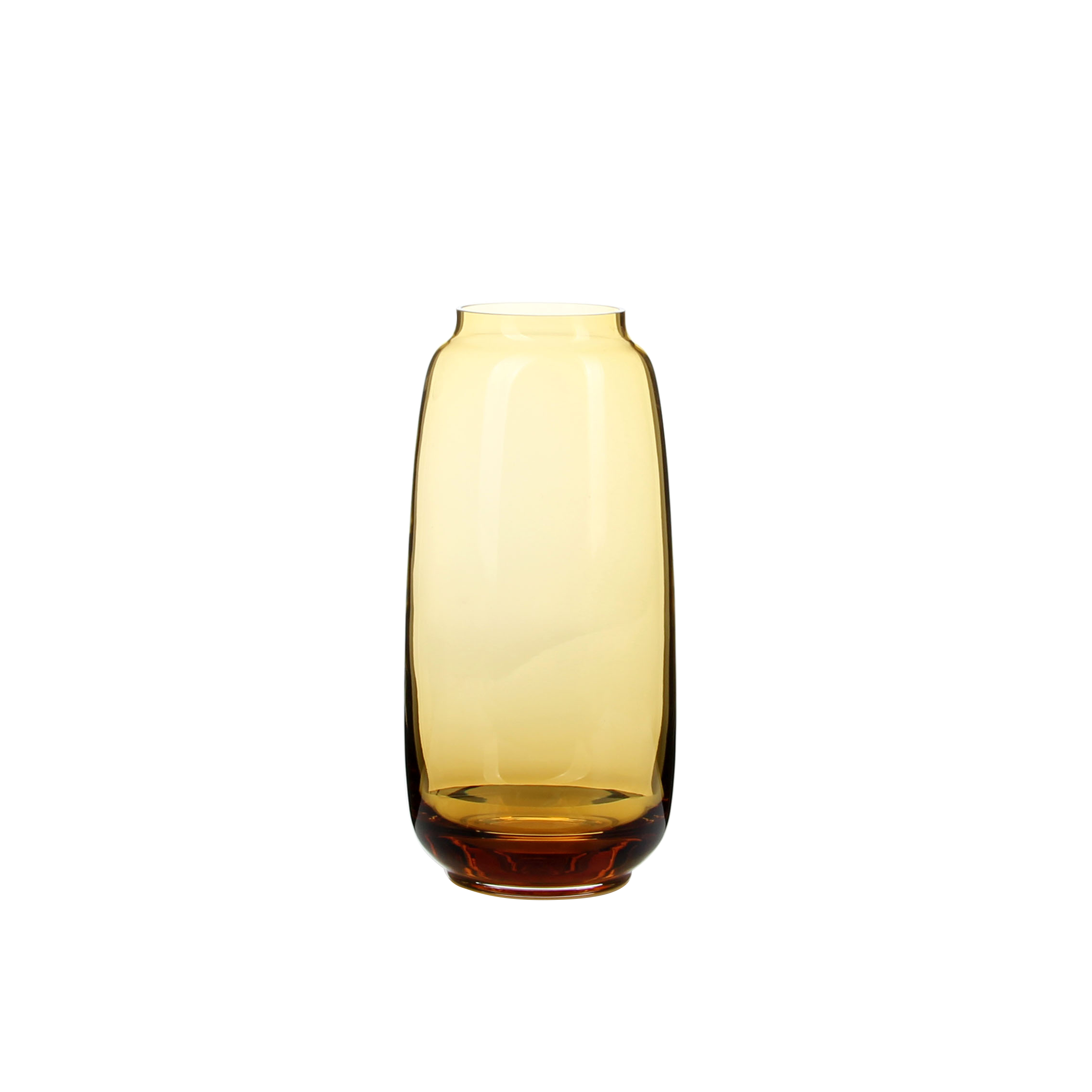 Elegant Amber - Colored Glass Vase in Two Sizes for Home Accent
