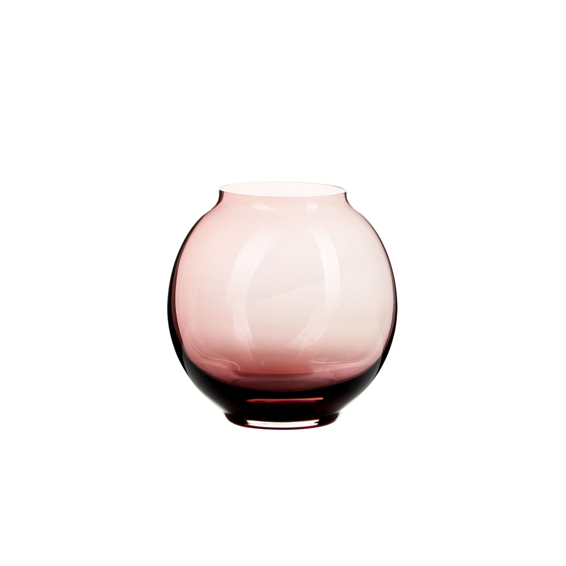 Elegant Plum - Hued Globe - Shaped Glass Vase in Two Sizes for Home Decor