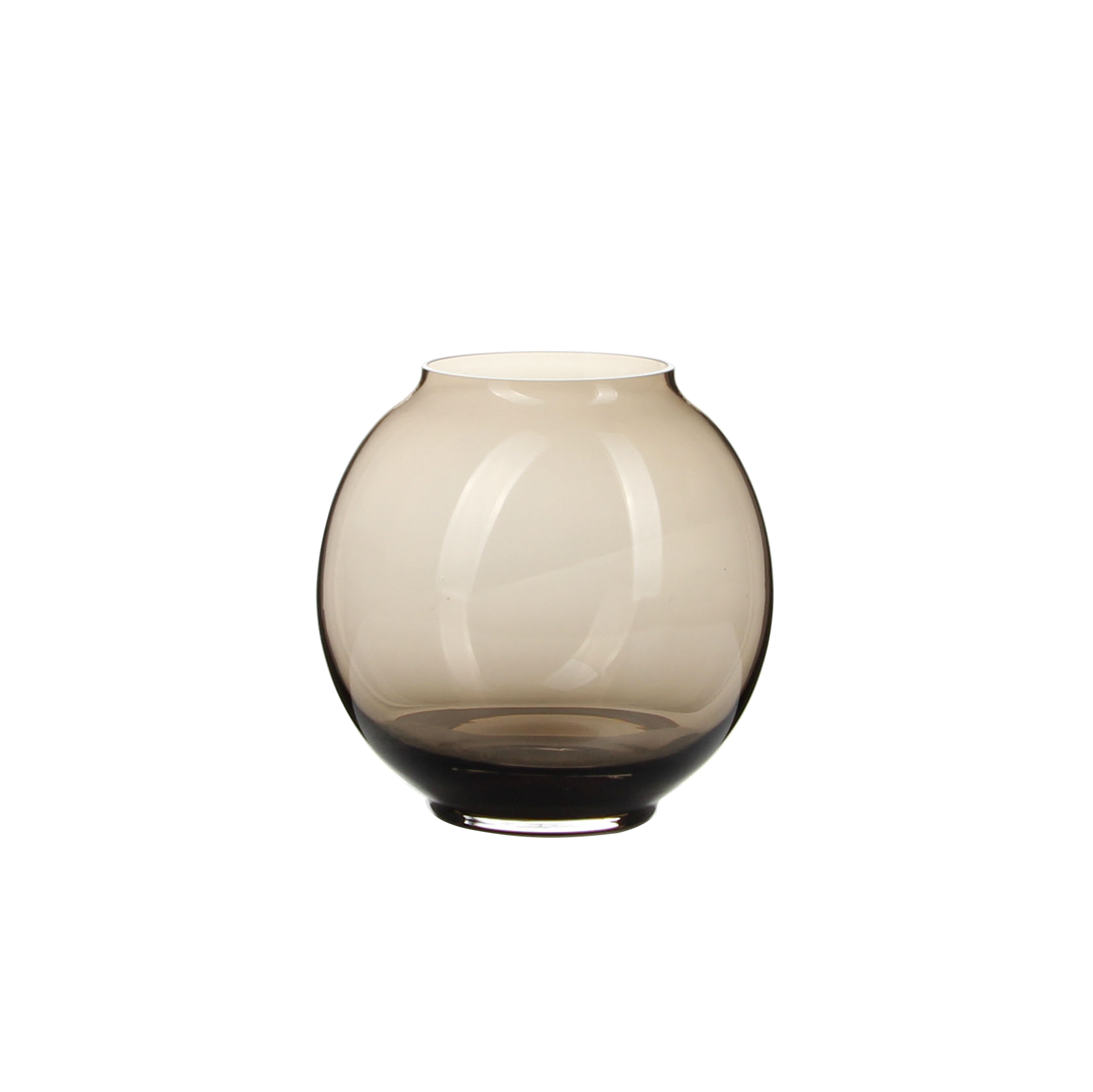 Elegant Smoky - Gray Globe - Shaped Glass Vase in Two Sizes for Home Decor