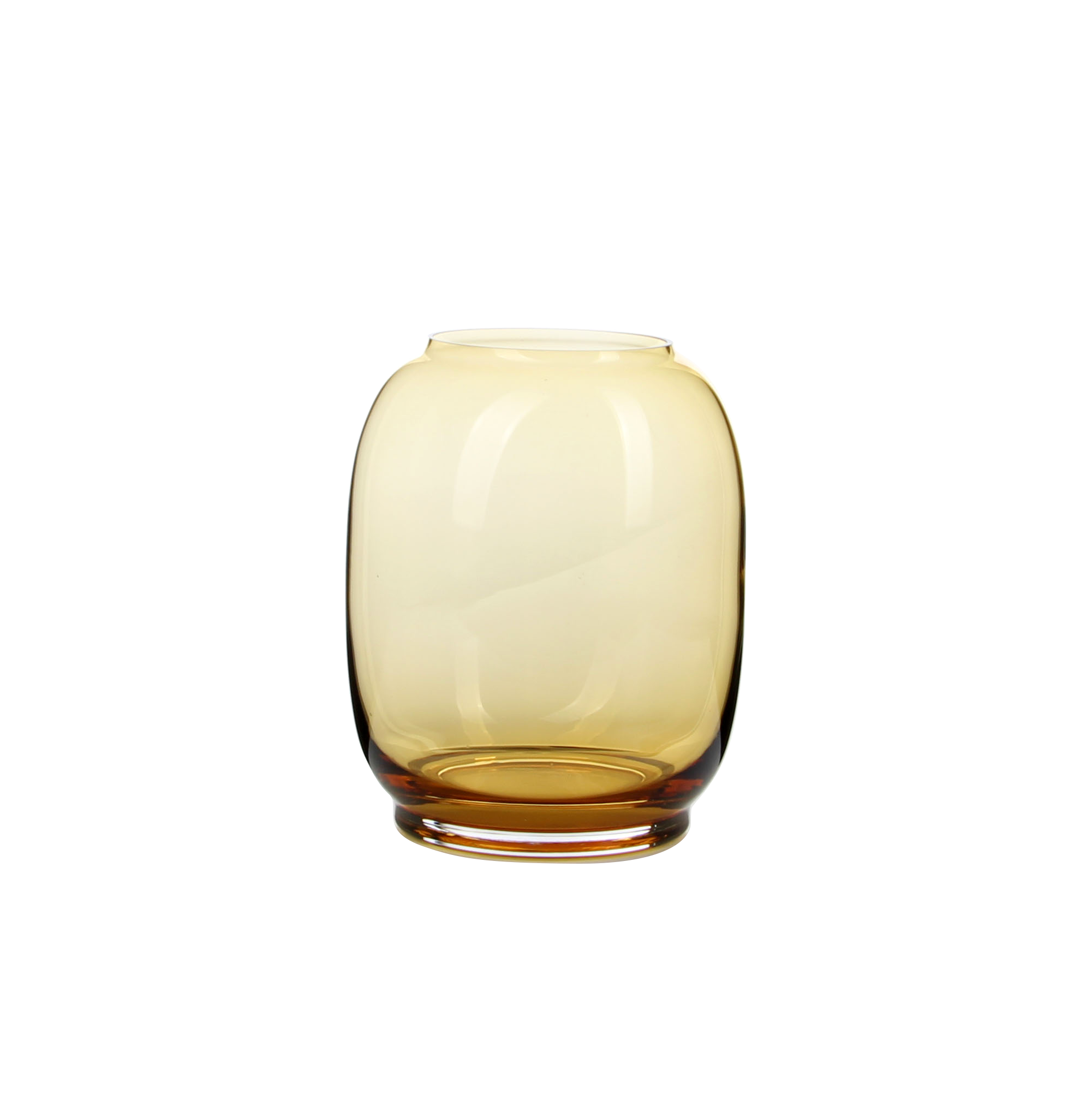 Elegant Amber - Colored Glass Vase in Two Sizes for Home Aesthetics