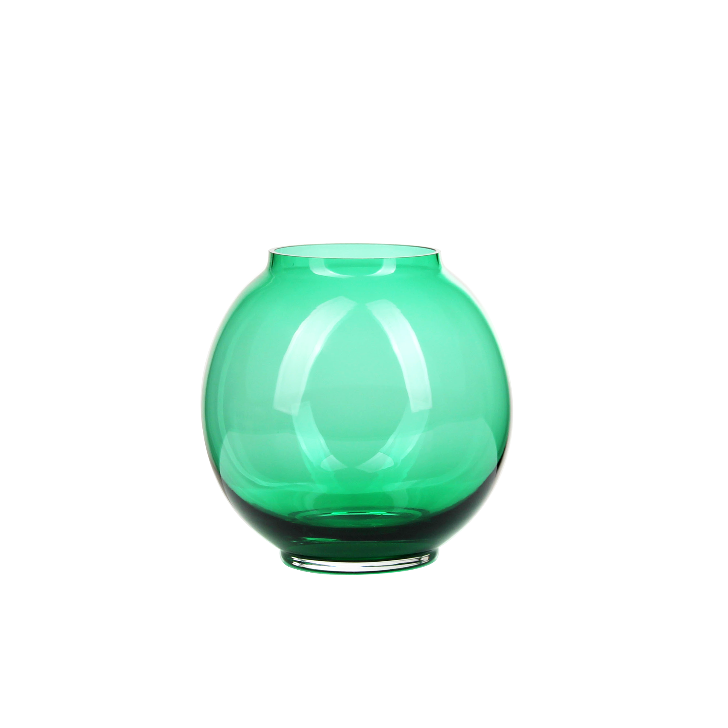 Elegant Green Globe - Shaped Glass Vase in Two Sizes for Home Decor