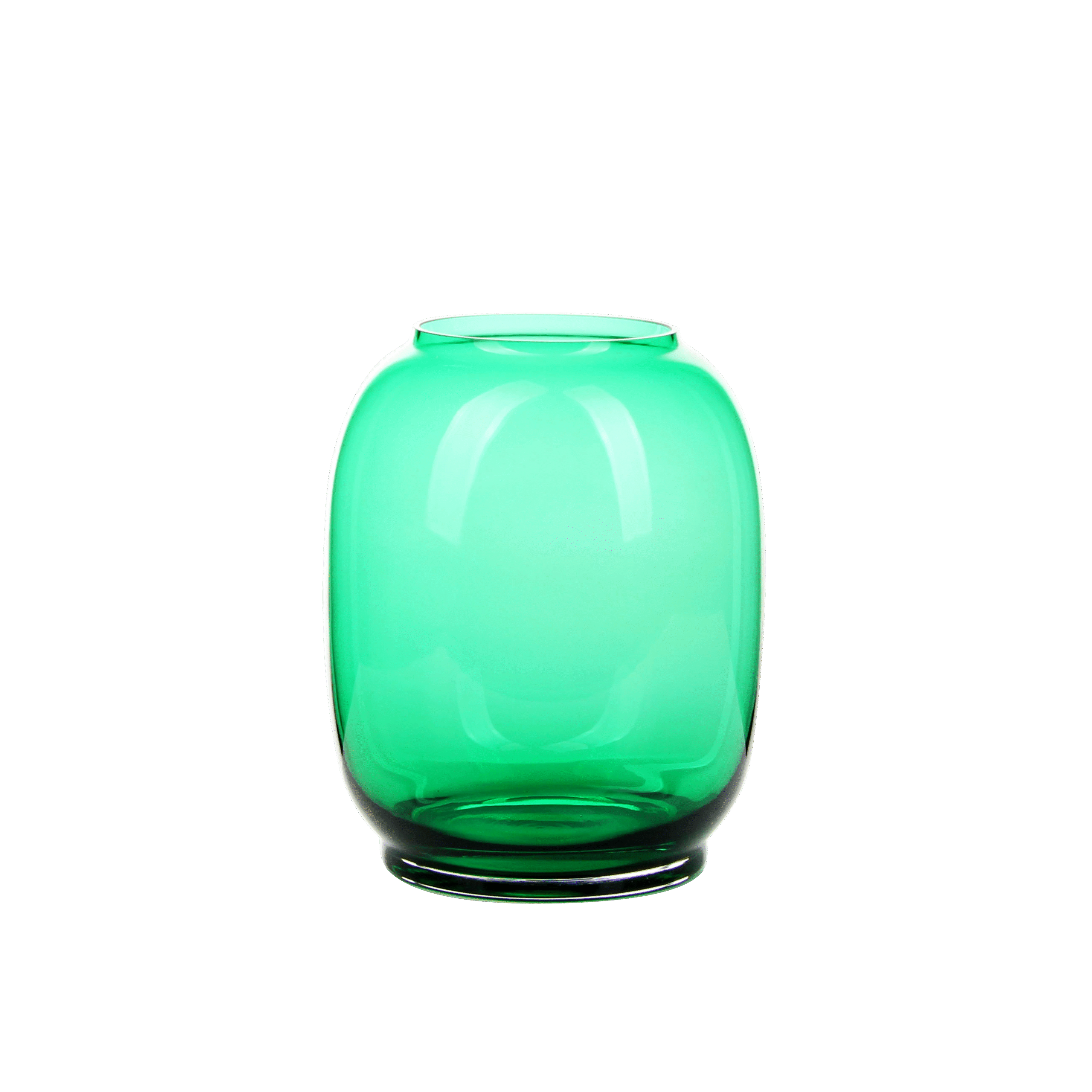 Elegant Green Globe - Shaped Glass Vase in Two Sizes for Home Decor
