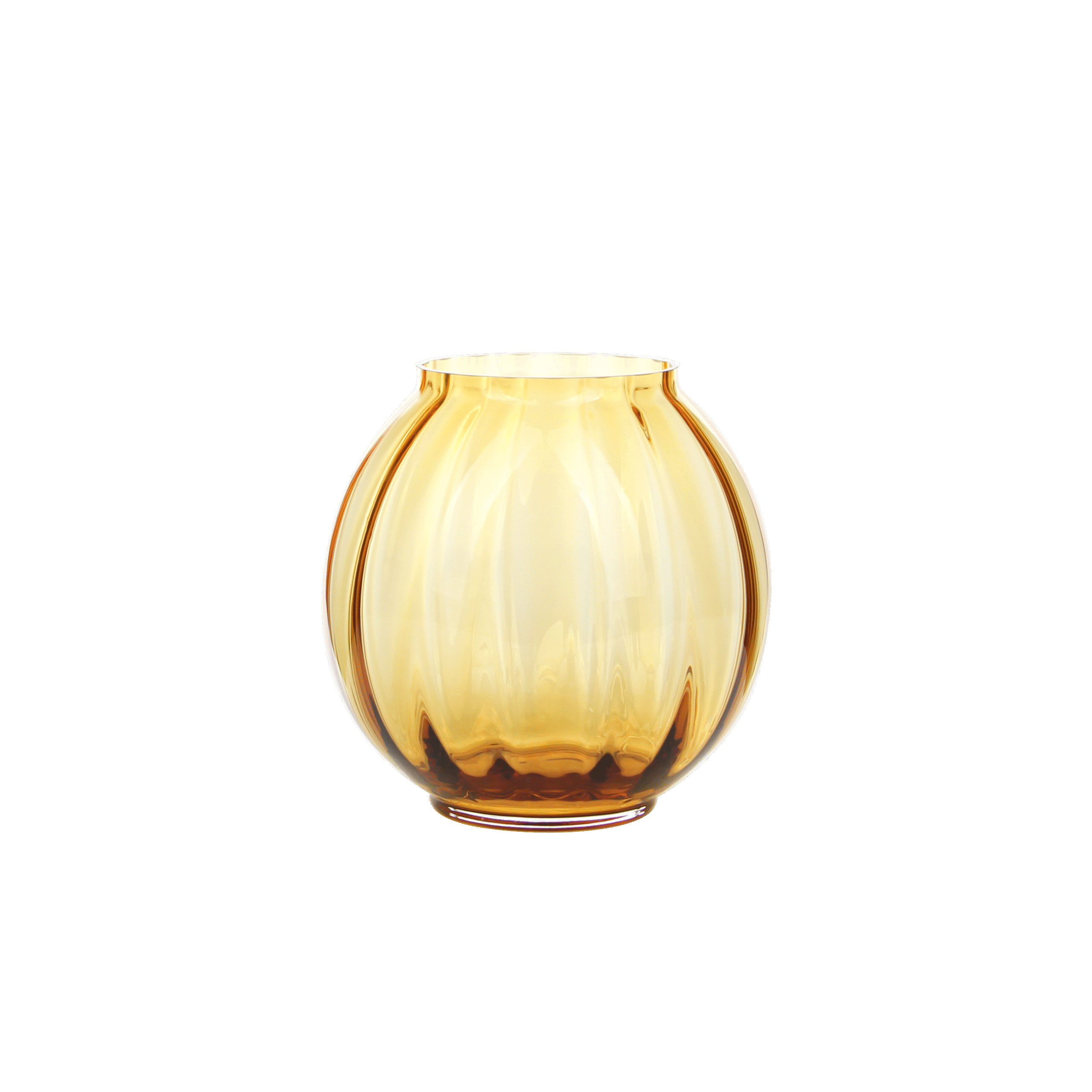 Ethereal Amber Ribbed Vase - Dual Sizes for Modern Elegance