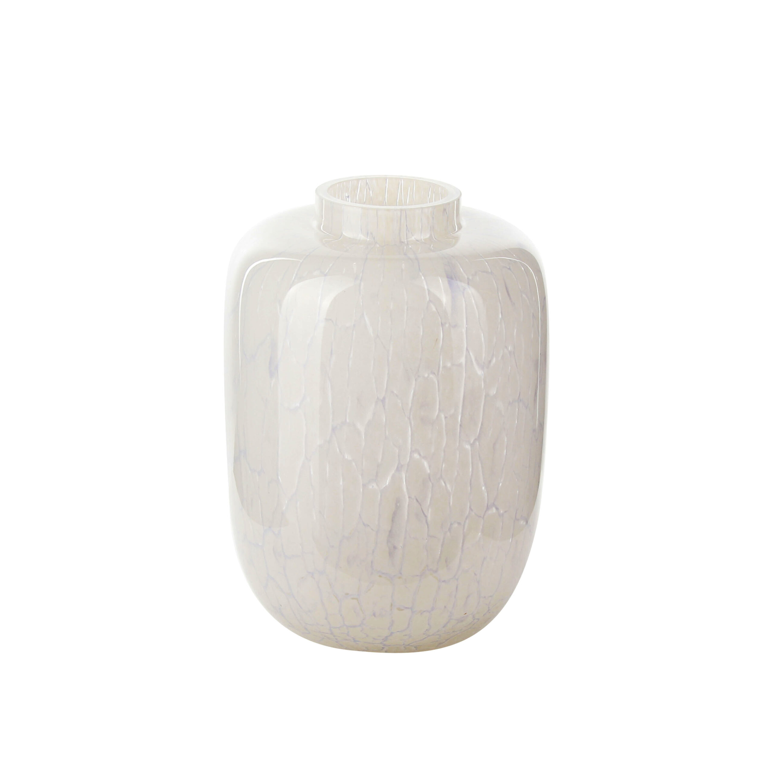Elegant White Glass Vase for Home Aesthetics