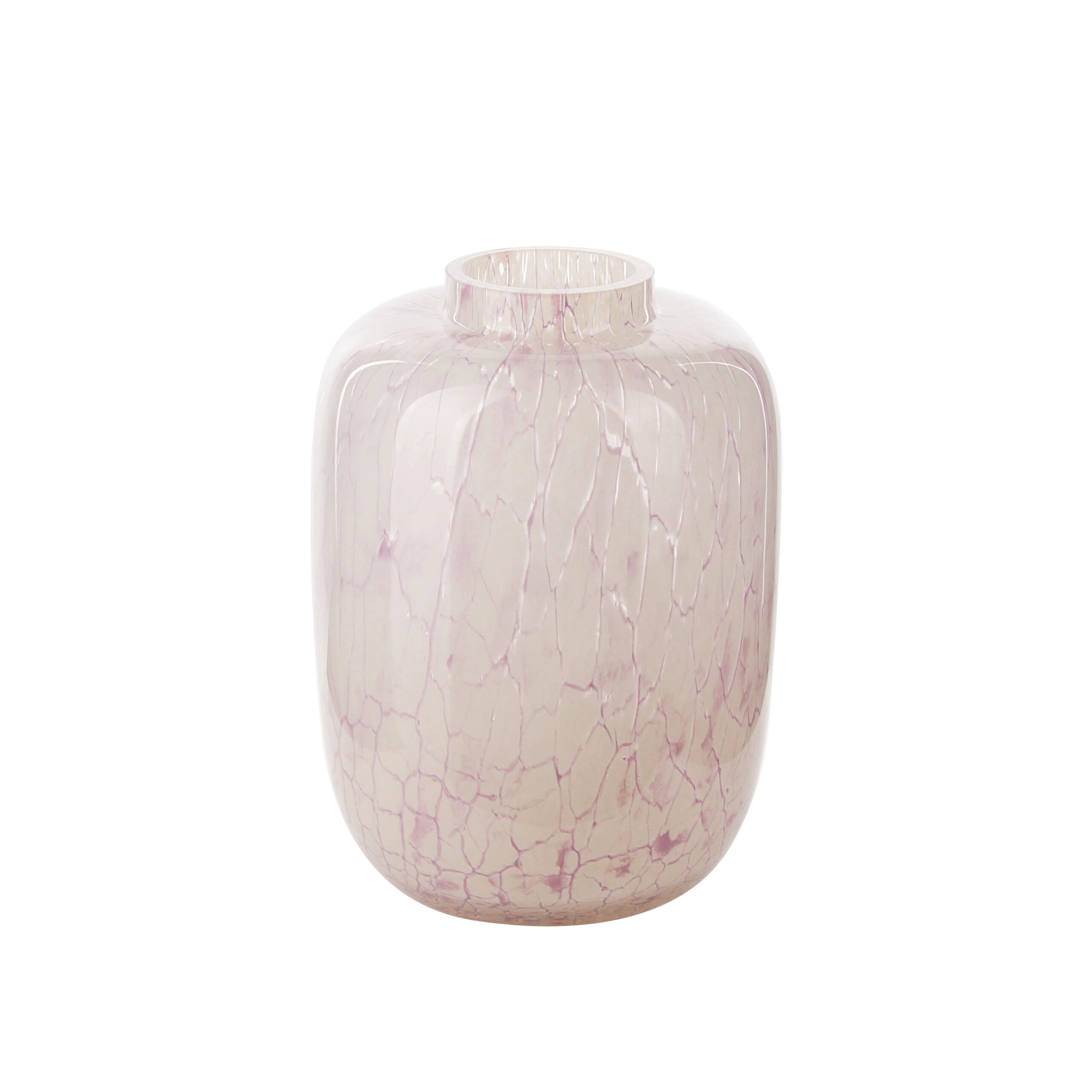 Elegant Pinkish - White Glass Vase for Home Decor