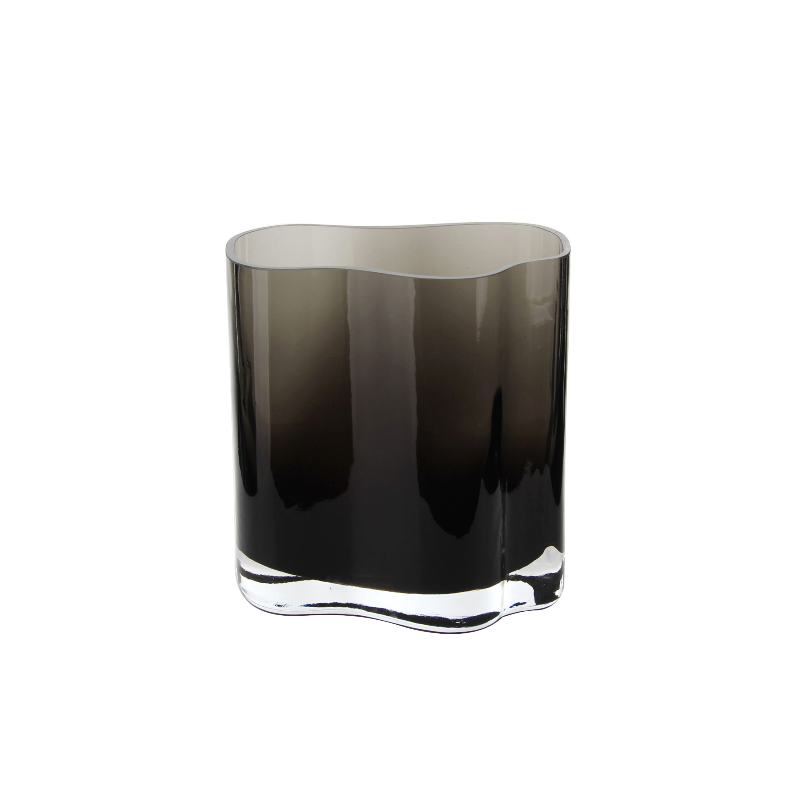 Elegant Smoky - Gray Glass Vase in Multiple Sizes for Home Ambiance