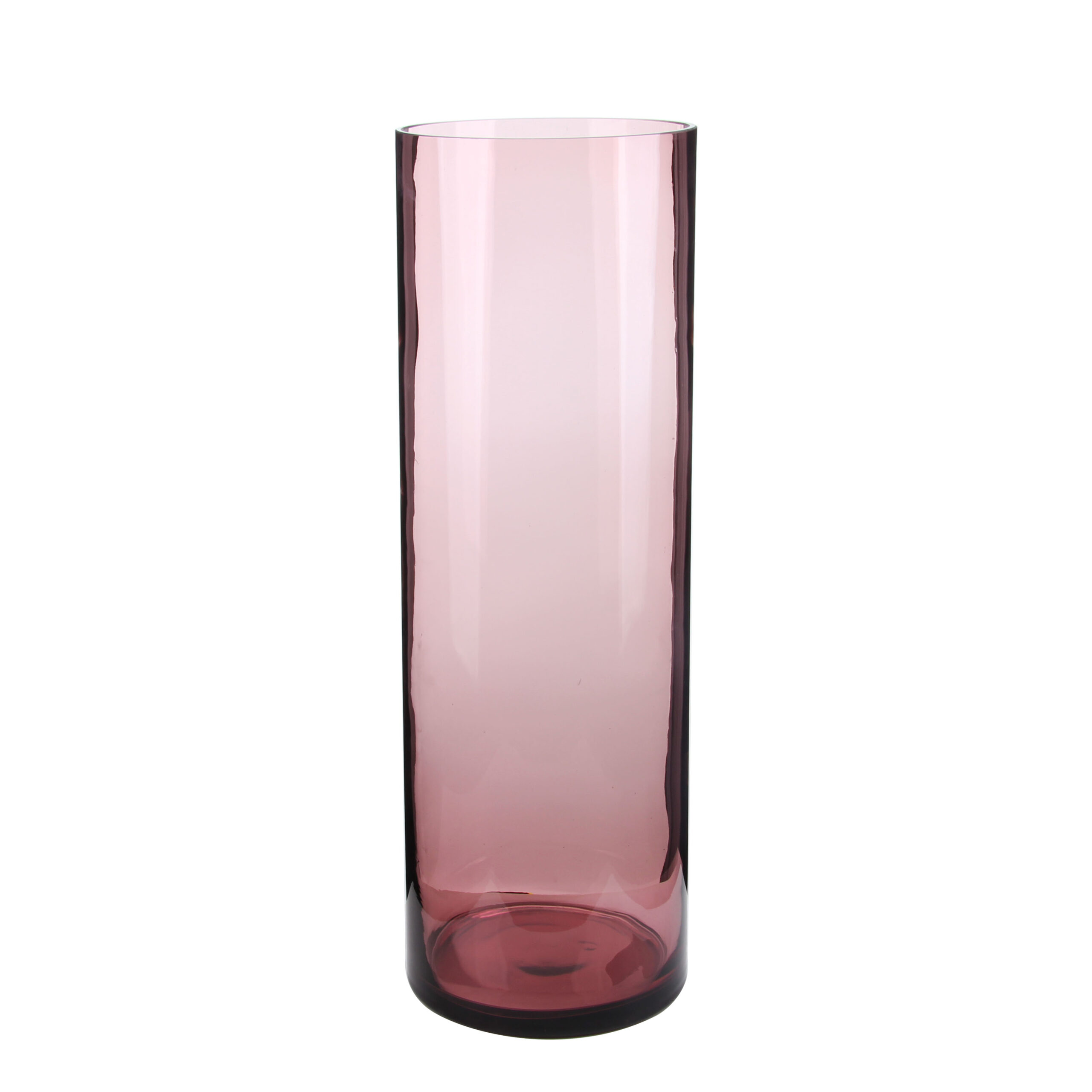 Elegant Tall Pink - Hued Glass Vase for Home Decor
