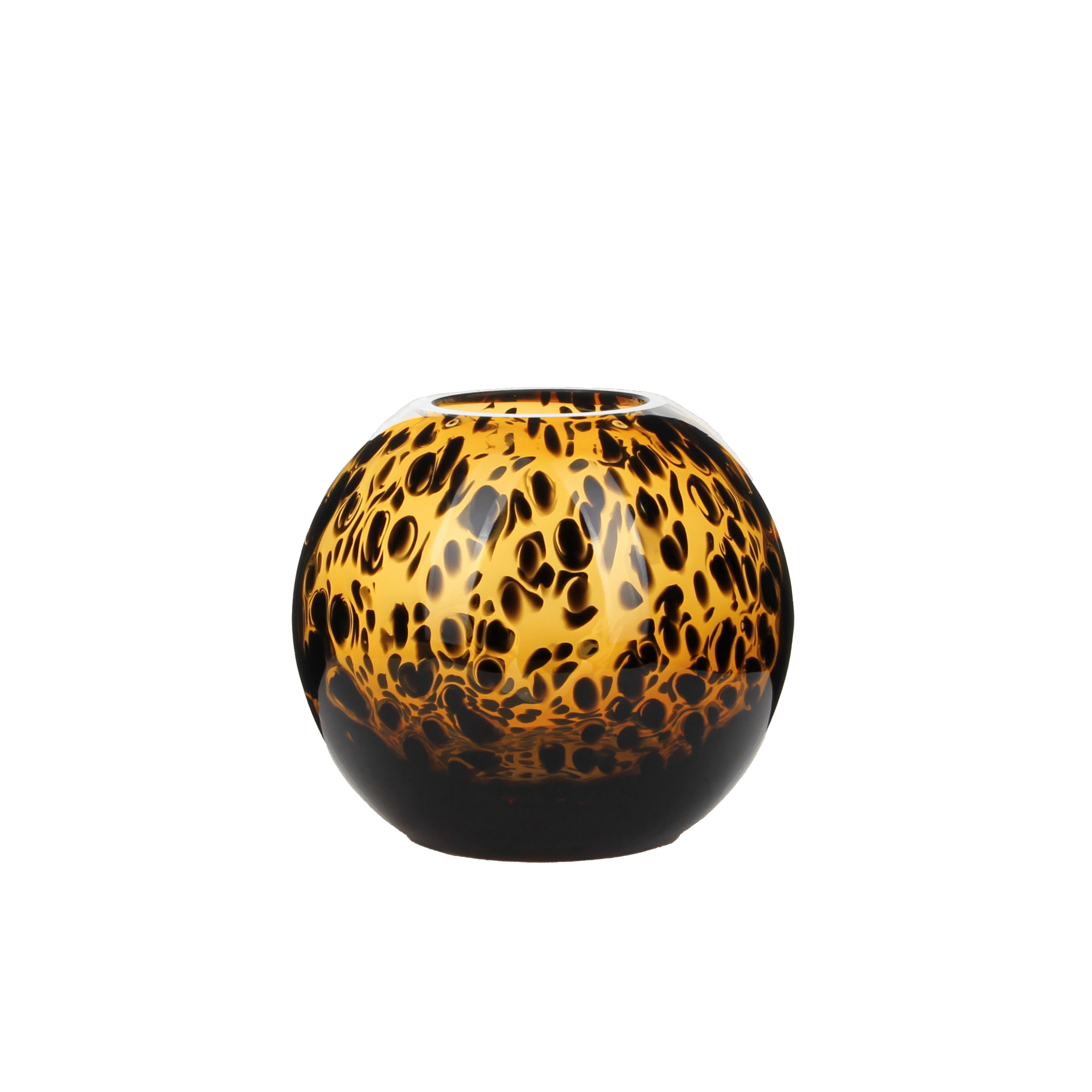 Leopard print amber spherical vase