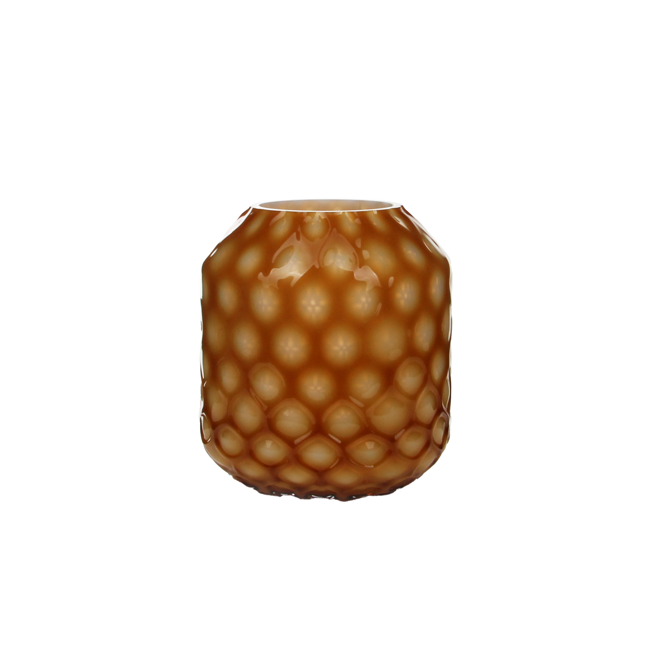 Brown honeycomb art vase
