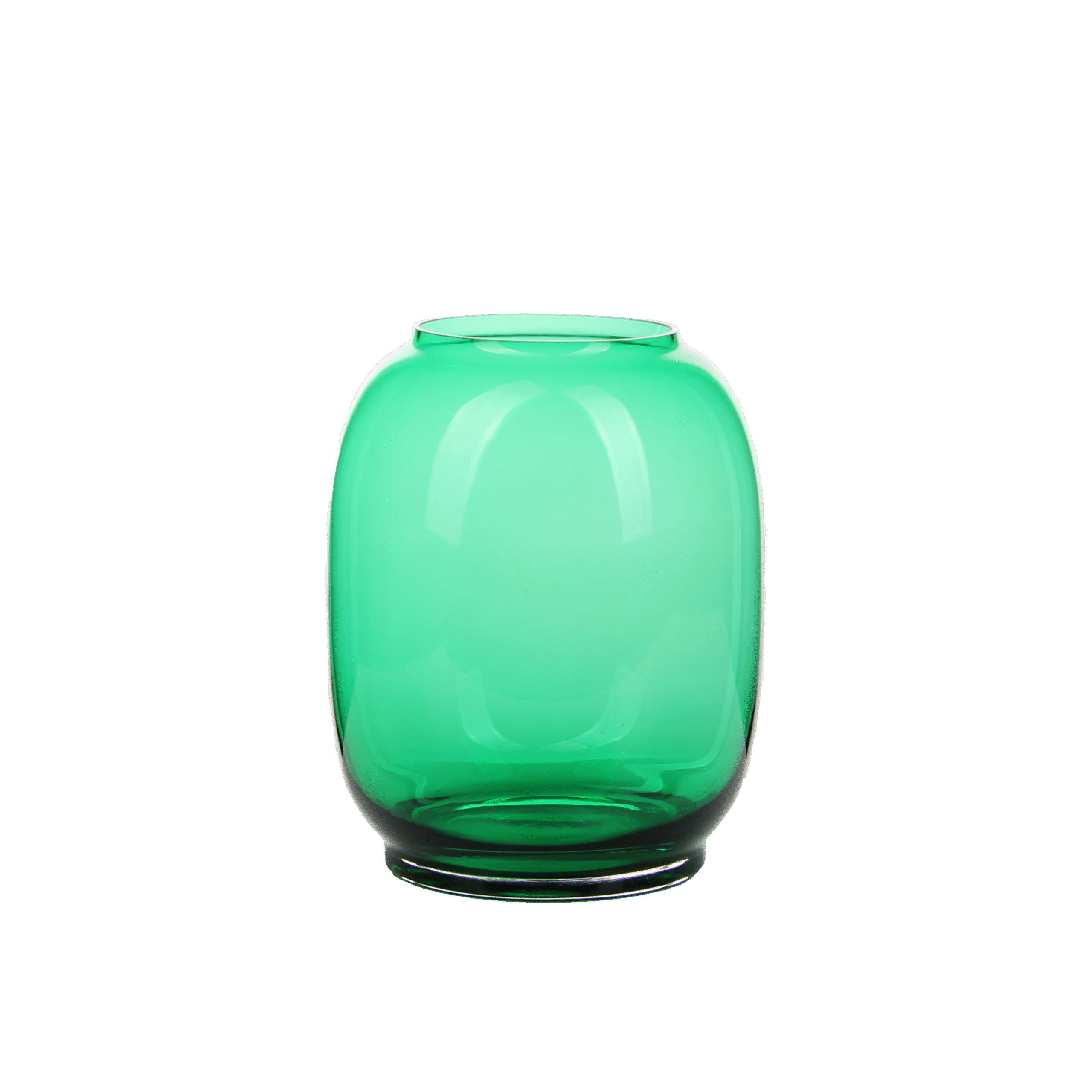 Emerald Green Barrel - Shaped Glass Vase