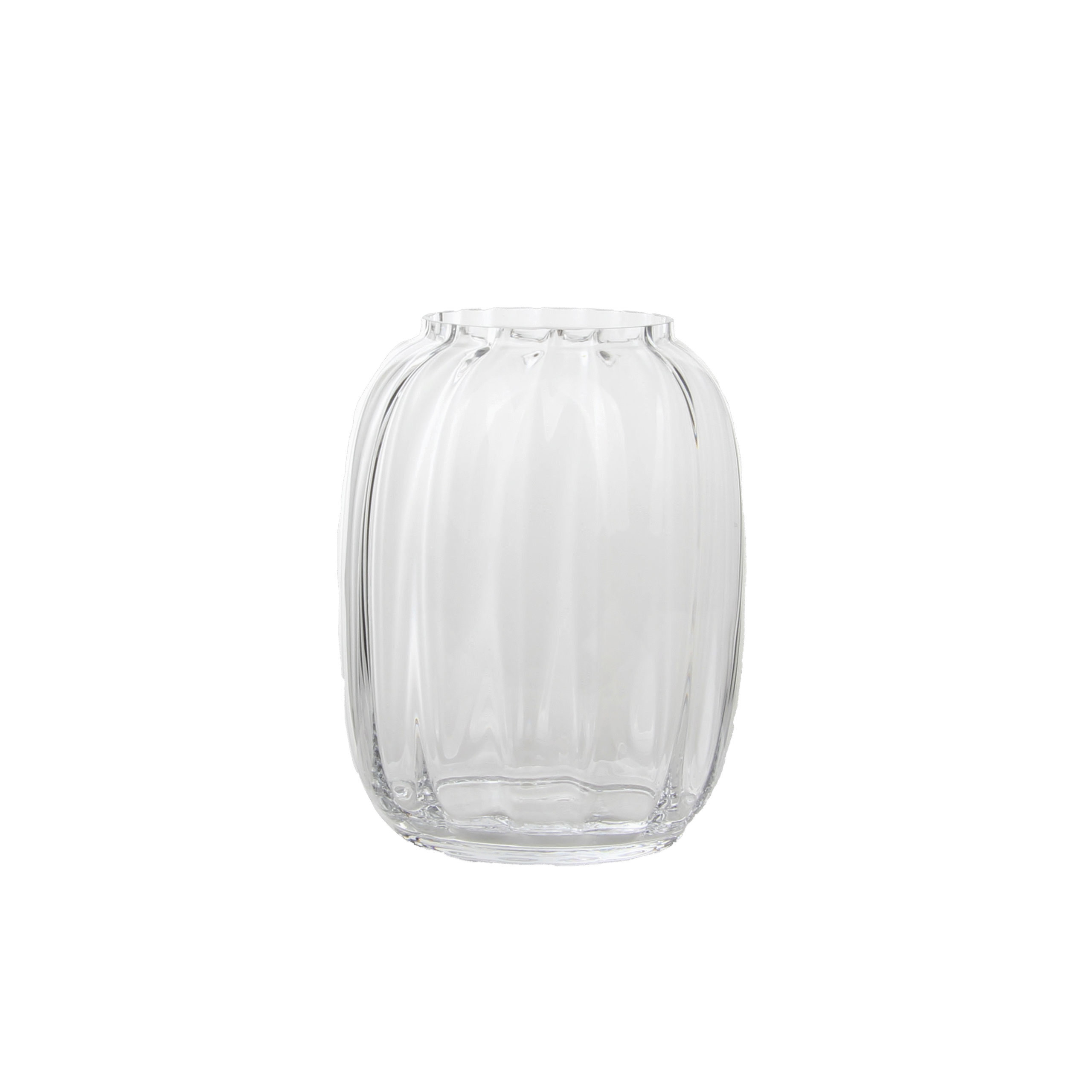 Ribbed Clear Glass Vase