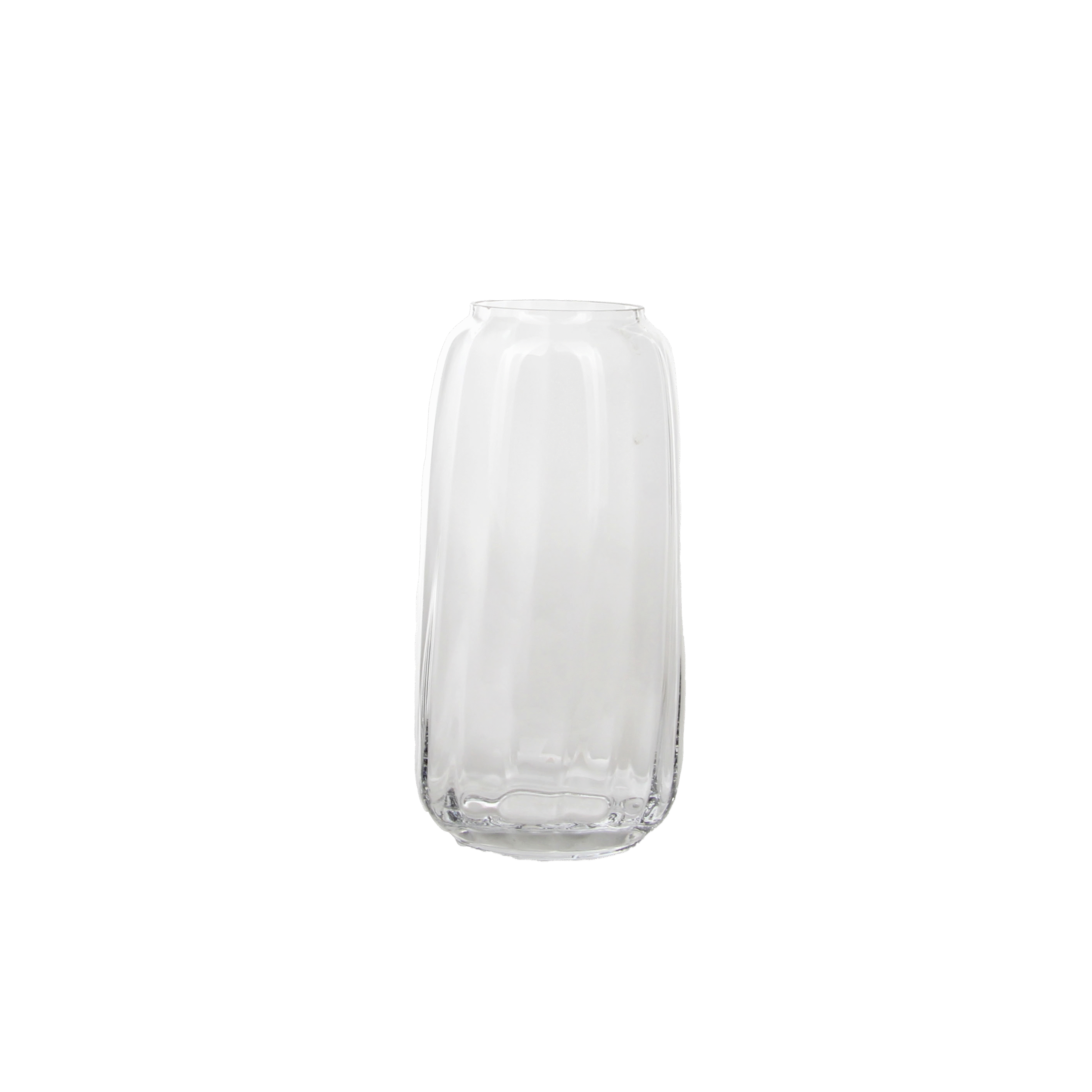 Ribbed Clear Glass Vase