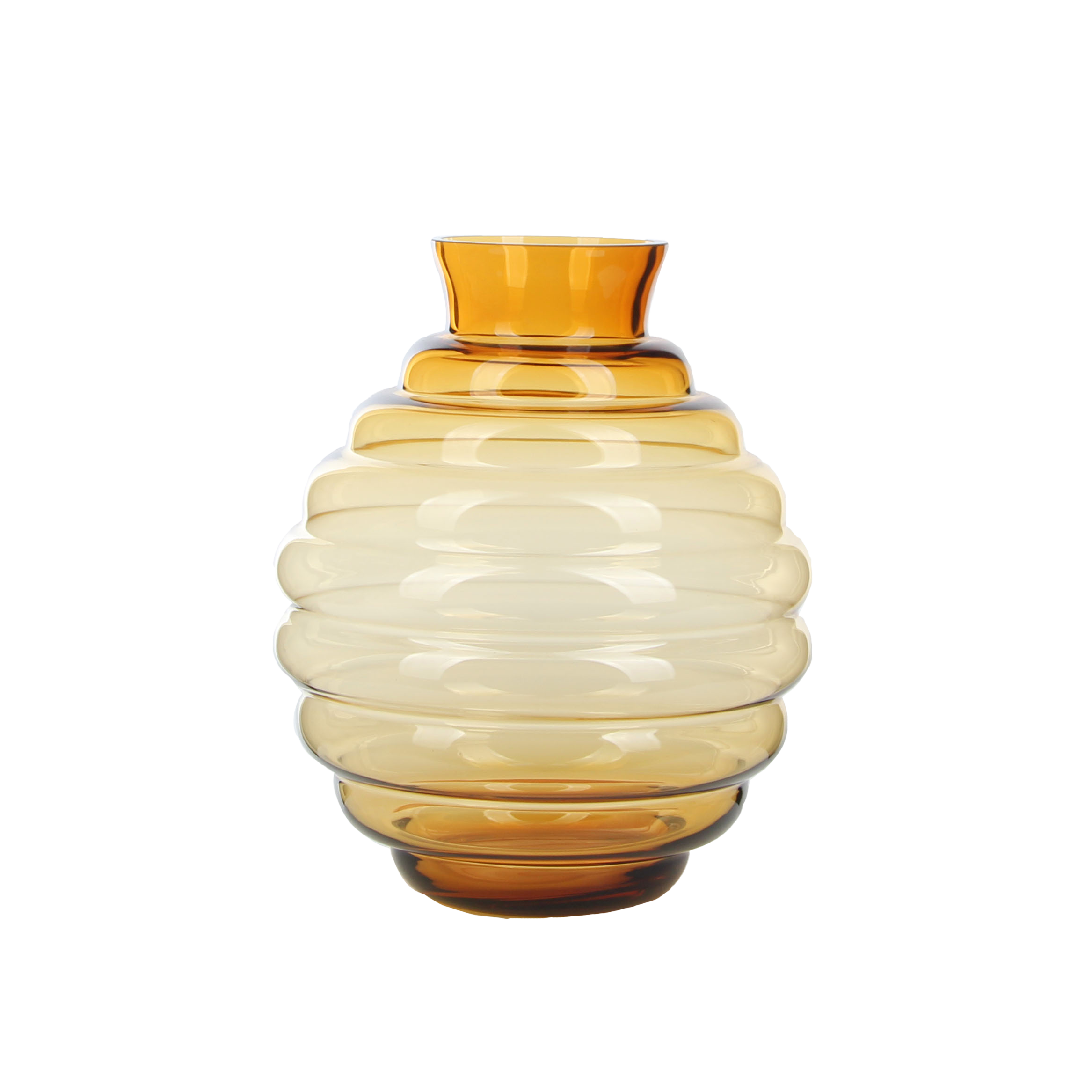 Gradient Ribbed Glass Vase