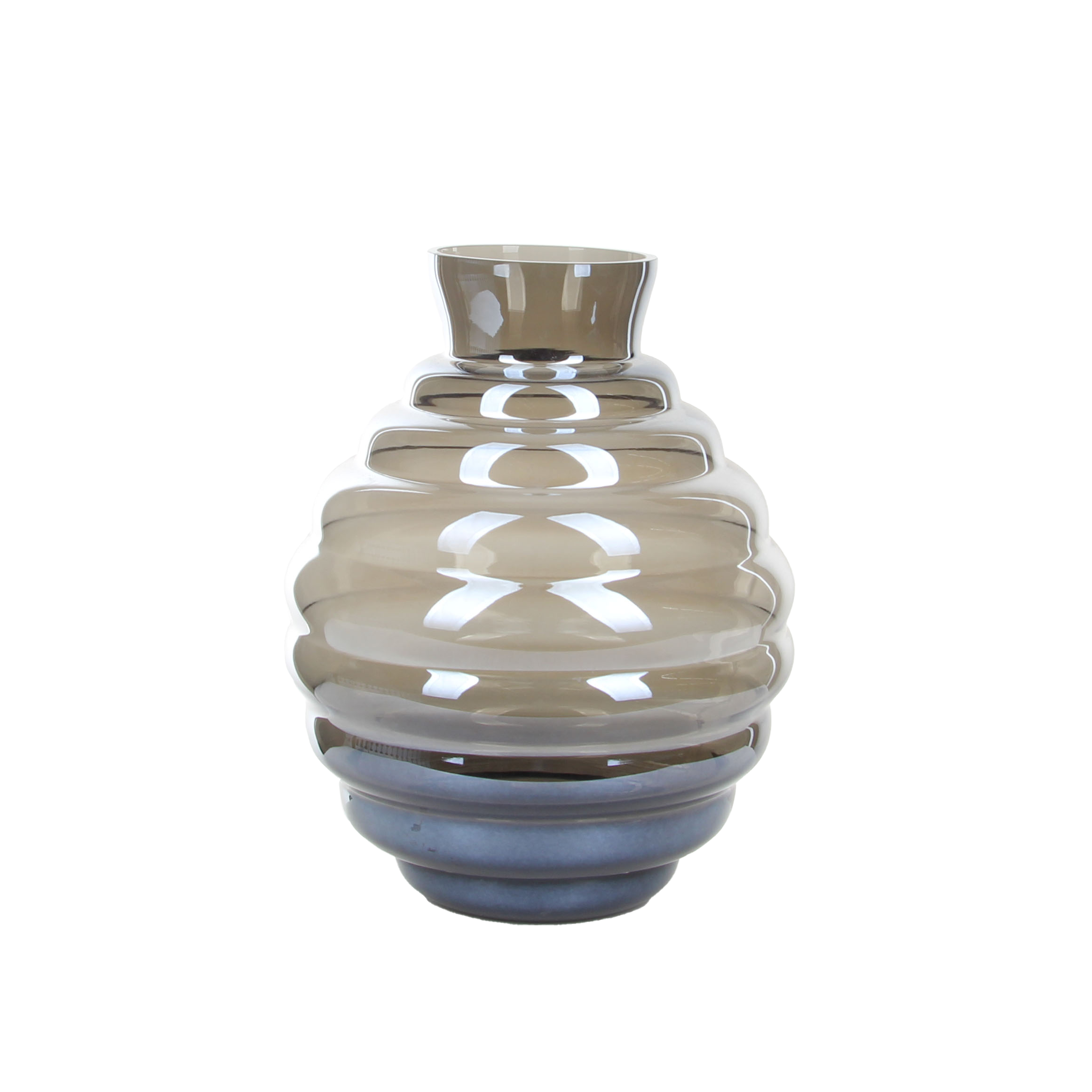 Gradient Ribbed Glass Vase